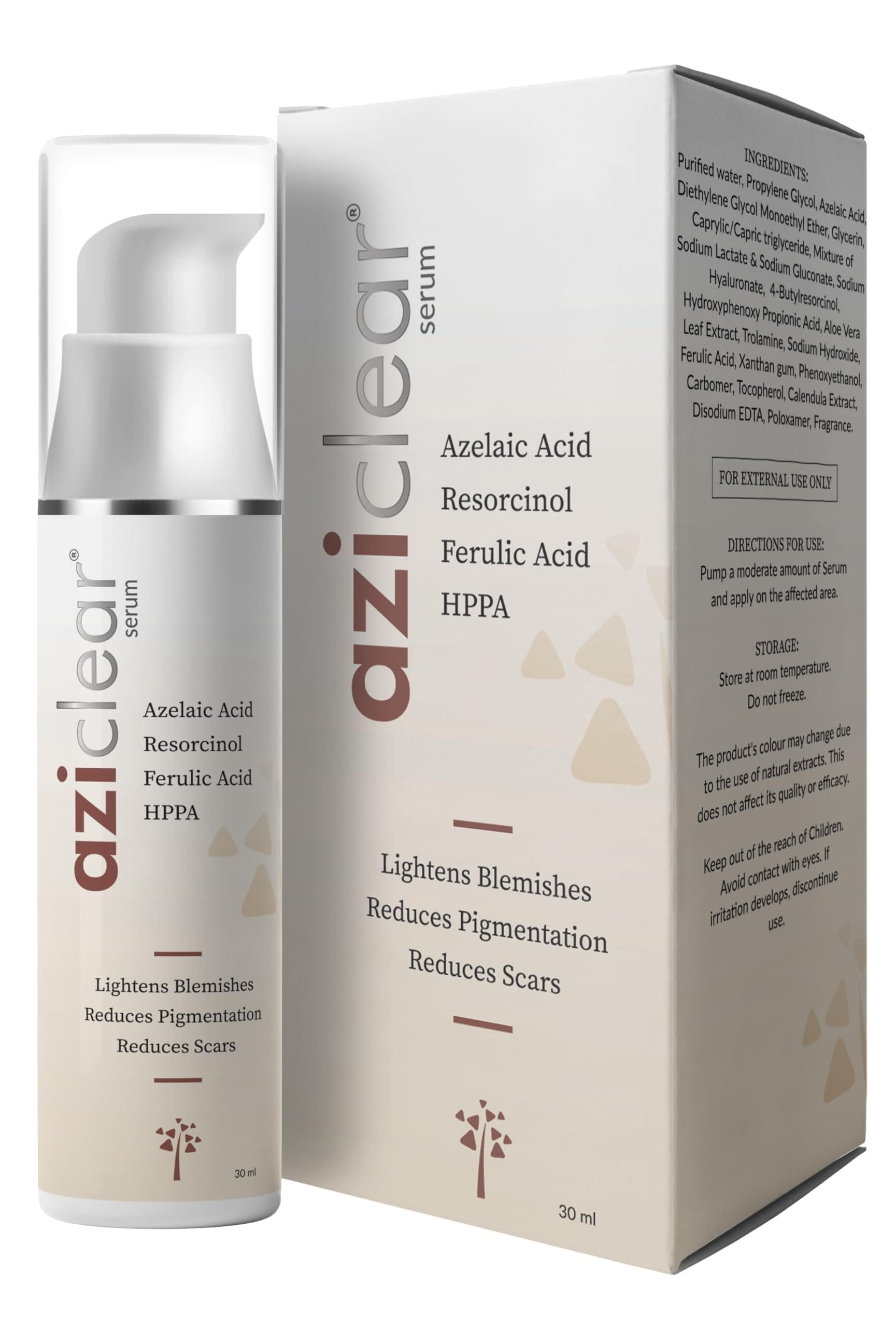 Aziclear Aziclear Serum micronized Azelaic acid reduces Acne, Pigmentation, scars & lightens blemishes, 30 ml