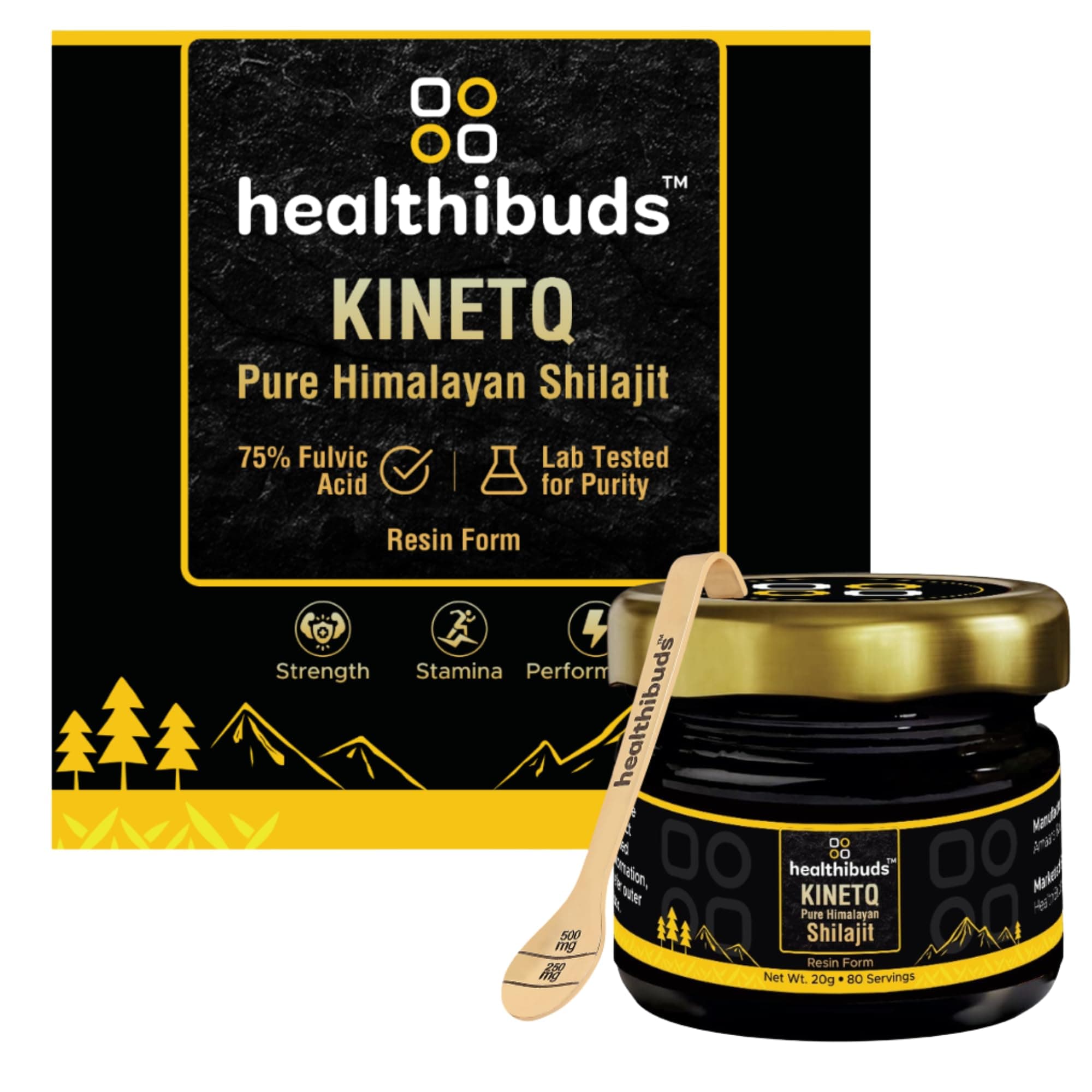 Healthibuds 100% Himalayan Shilajit/Shilajeet Resin for Men & Women 20g