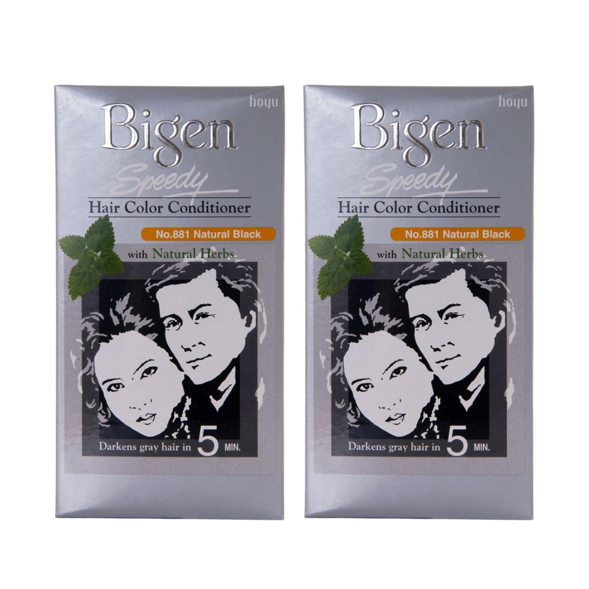 Bigen Hair Color with Conditioner - Natural Black-881 (Pack of 2)