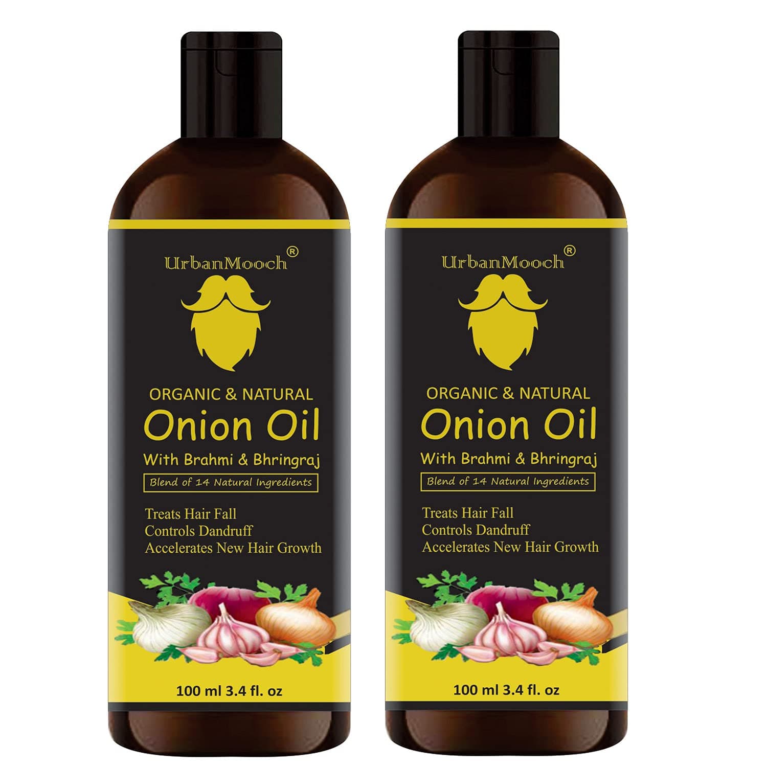 UrbanMooch Organic & Natural Red Onion Hair Oil With Red Onion Extract Combo Pack 200Ml (Each 100Ml)