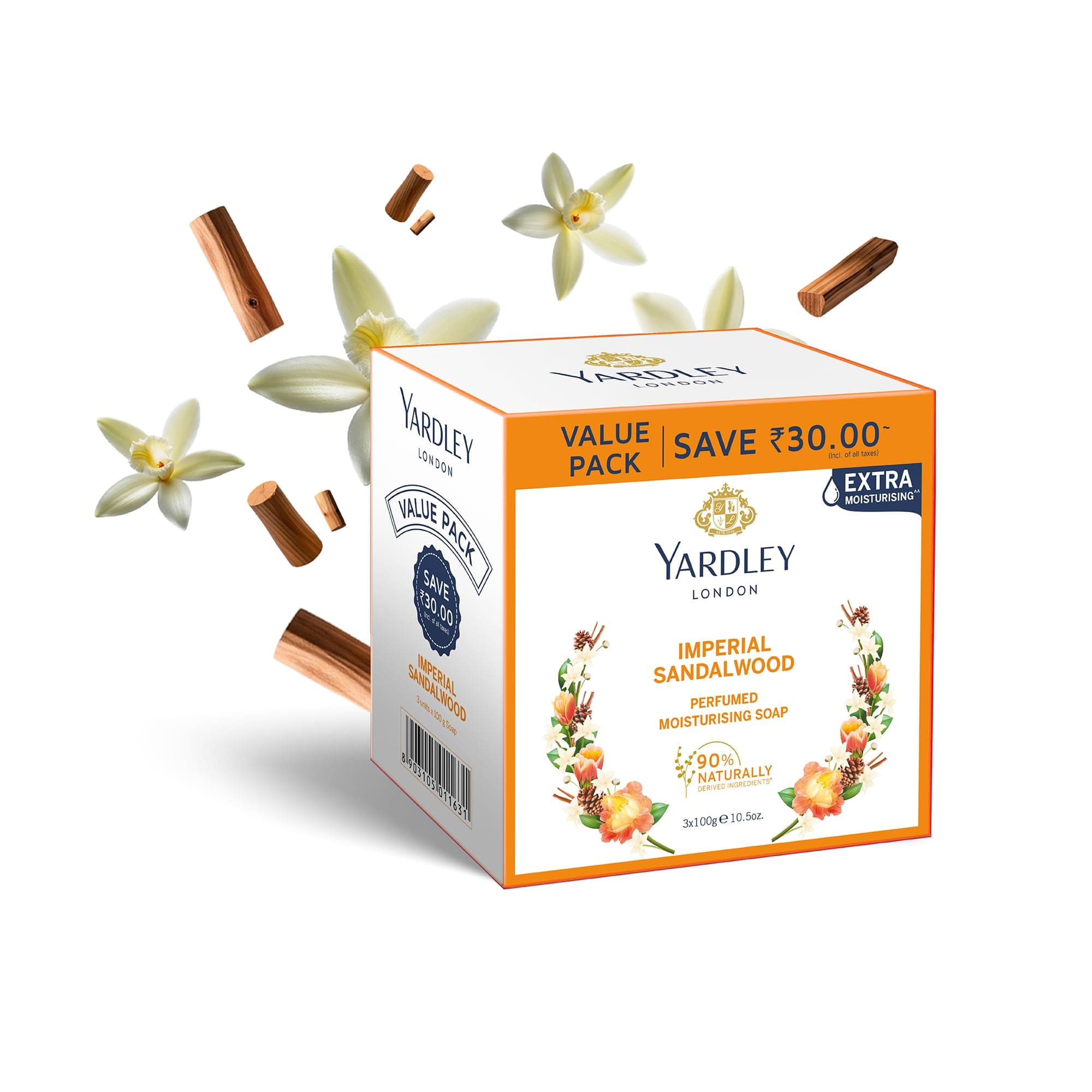 Yardley London Sandalwood Luxury Soap, 100 G, Pack of 3