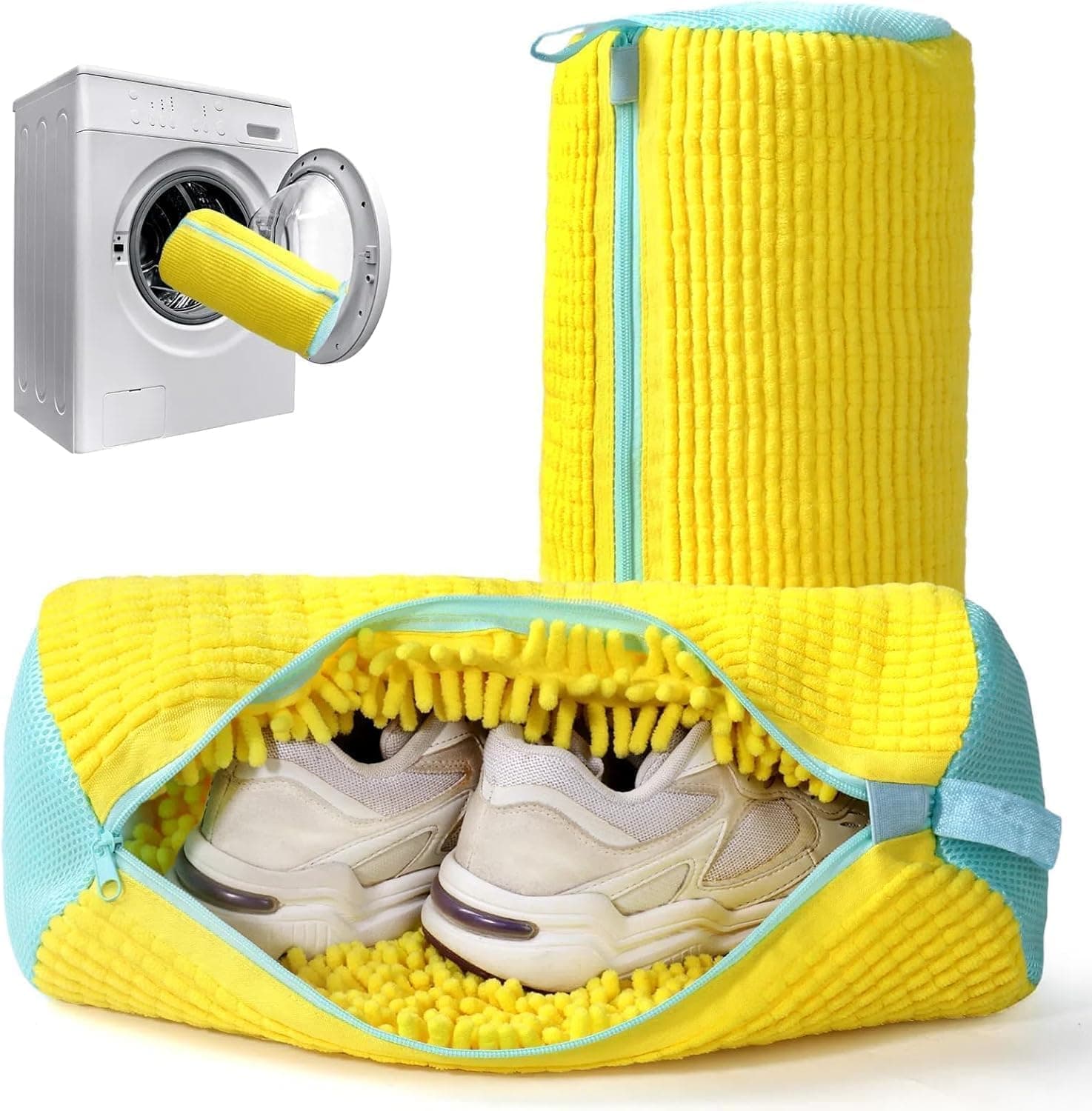FEDDE Shoe Washing Machine Bag | Laundry Shoe Wash Bag for Washer & Dryer | Reusable Mesh with Durable Zipper | 360° Deep Cleaning for Sneakers, Shoes & Delicates