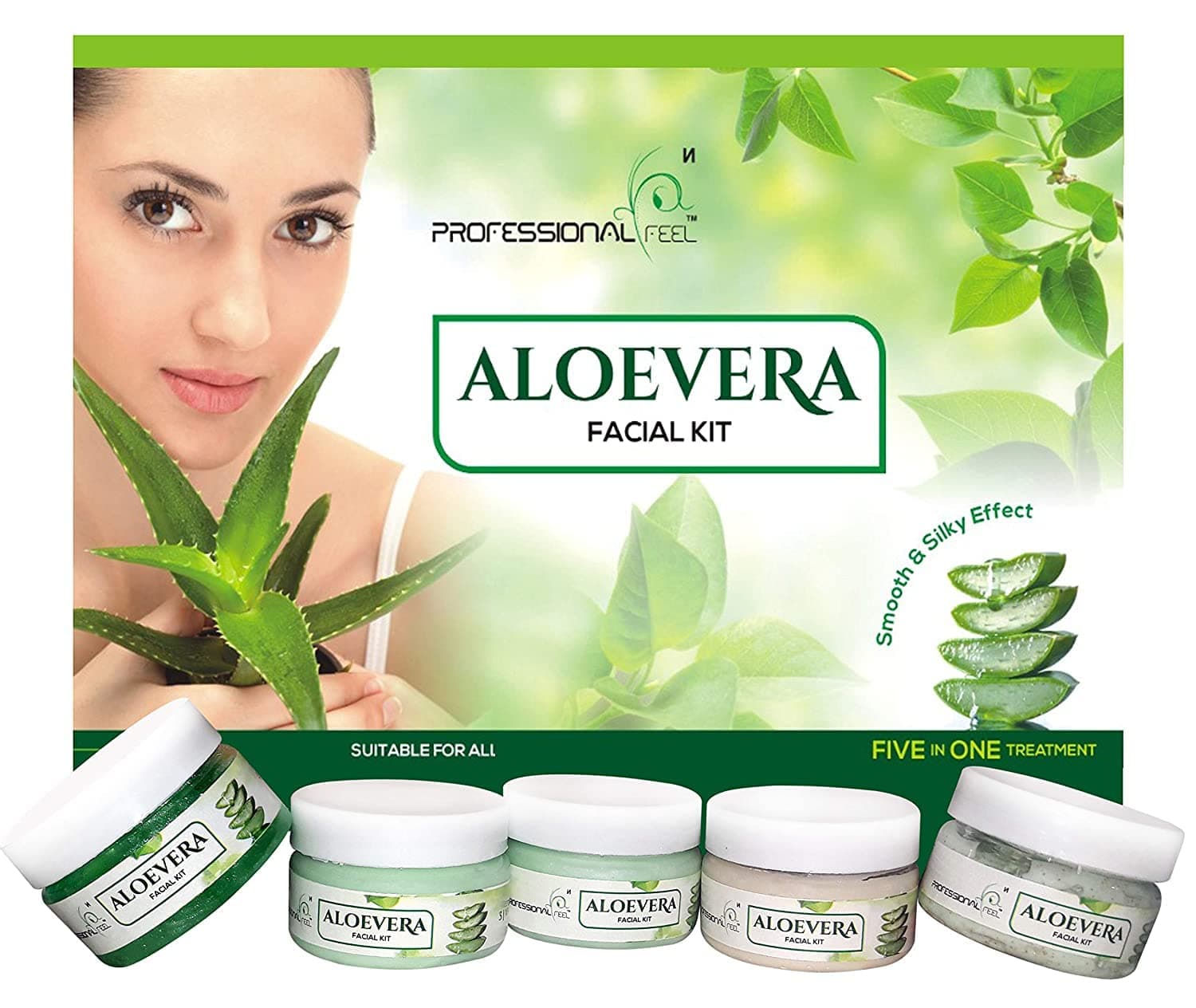 Professional Feel Herbal Aloevera Facial Kit, Beauty Parlour Diamond & Gold Skin Fairness for Men & Women, All Type Skin Solution - 250 G.