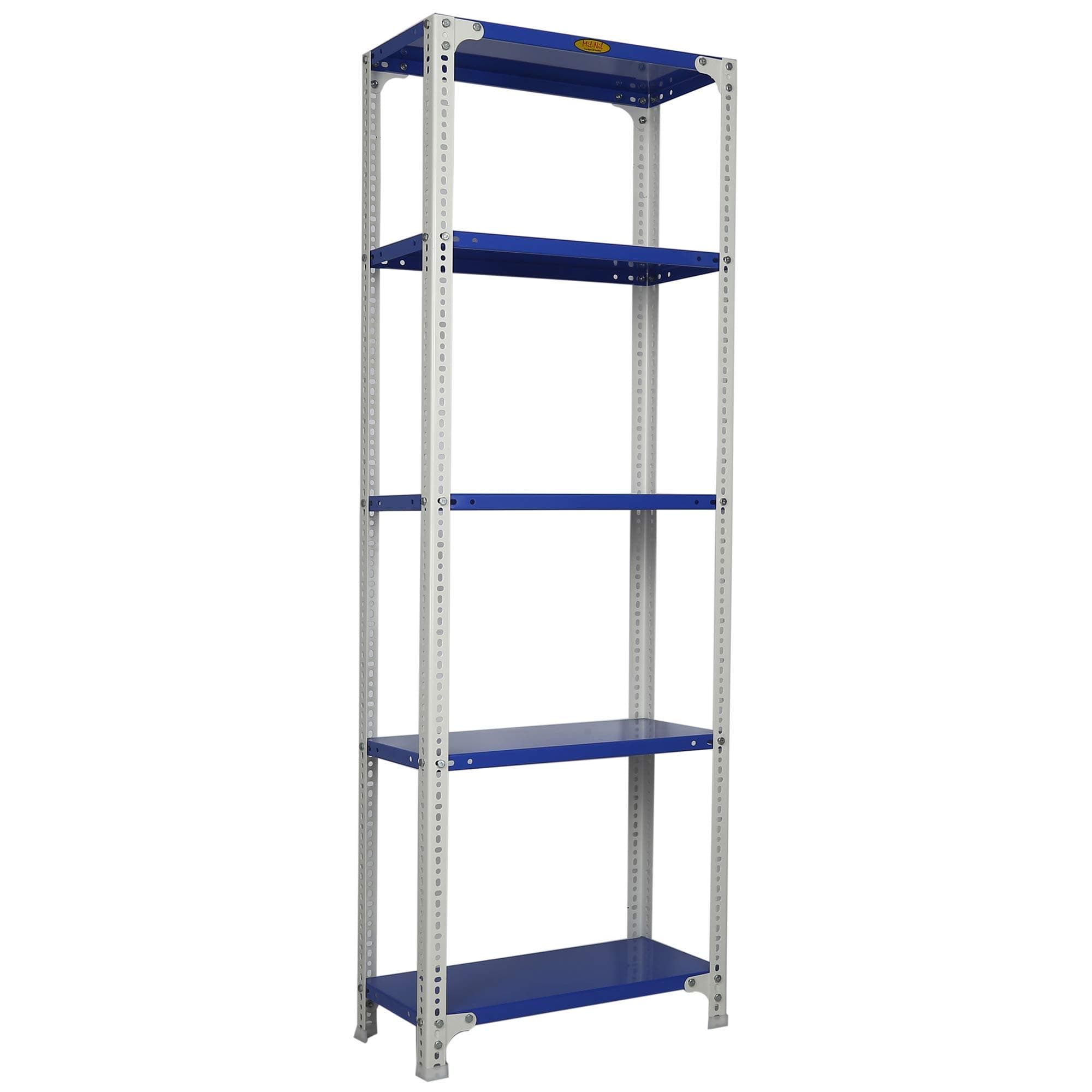 Mil-Nil Prime CRC Sheet 5 Shelf Multipurpose Slotted Angle Rack , 72 x 24 x 12 Inch, 24 Gauge