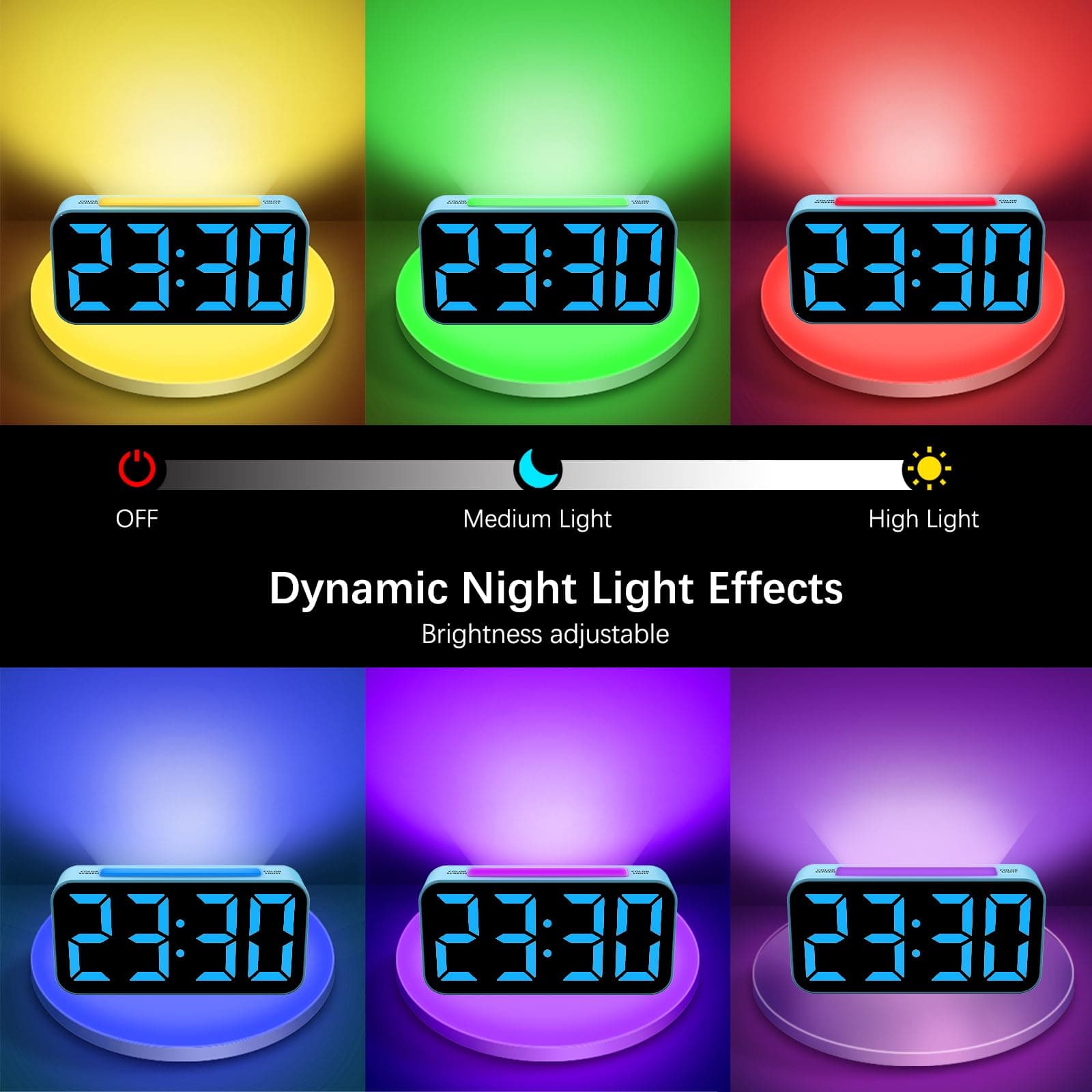 Topski Loud Alarm Clocks for Bedrooms Heavy Sleepers, Digital Clock with Night Light, Large Display, Dual Alarm, Snooze, Dimmable Bedside Alarm Clock for Kids Teens Boys Girls