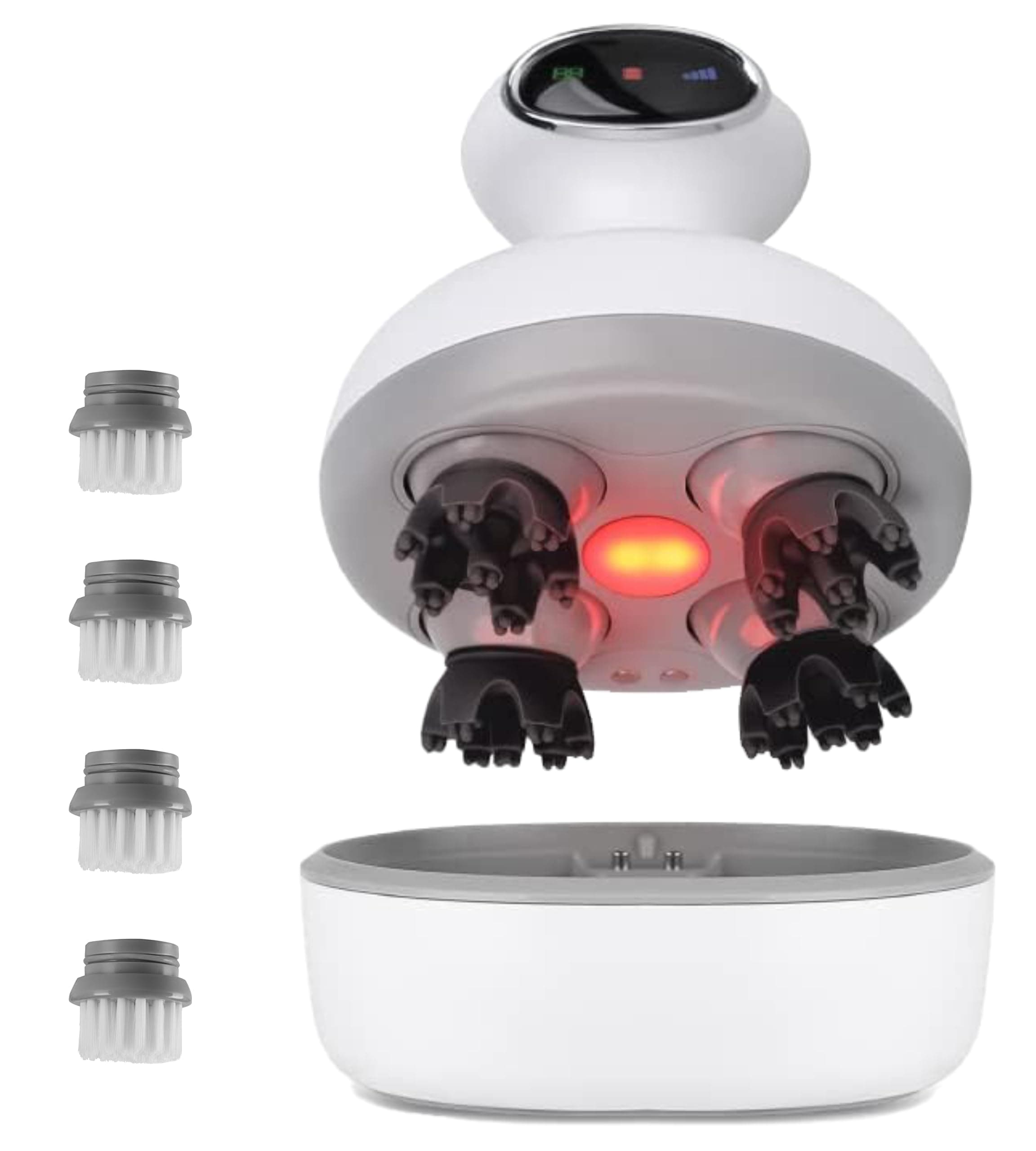 HOUZAIDE Waterproof Electric Head Massager Machine with Advanced EMS Red Light Therapy for Hair Growth, Dense Hair, Hair Fall Control and Deep Clean | Raksha Bandhan Gift Option