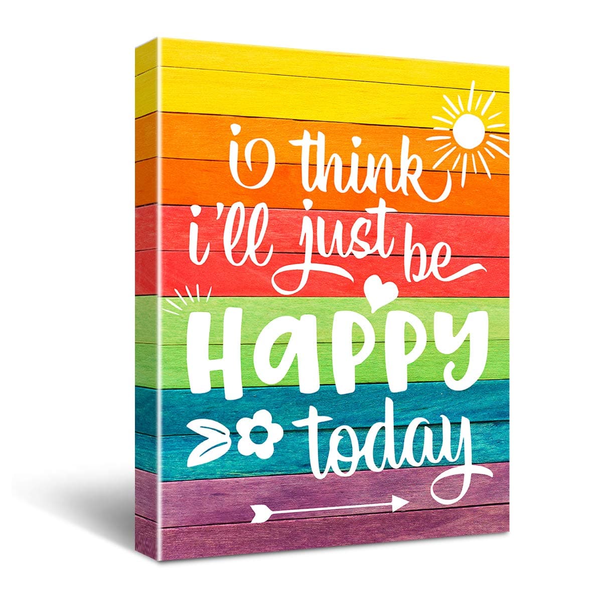"I Think I'll Just Be Happy Today" Inspirational Quote Canvas Wall Art, Inspirational Home Decor, Motivational Office Quote Size 12x16