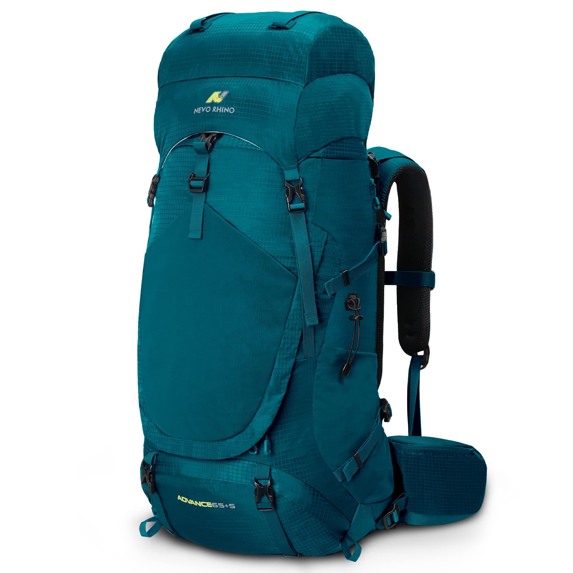 N NEVO RHINO Hiking Backpack, 60L Camping Backpack, Outdoor Sport Travel Backpacking Daypack for Women, Men, Youth (Green)