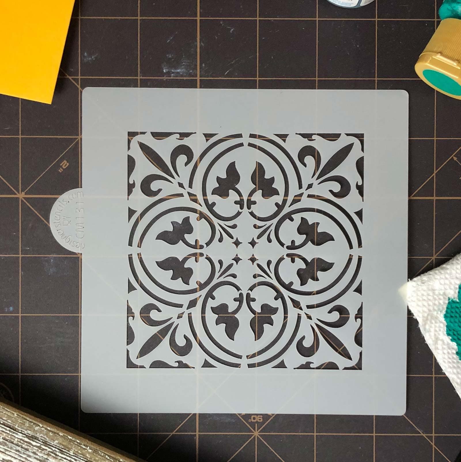 Scroll Tile Cookie and Craft Stencil CM131 by Designer Stencils