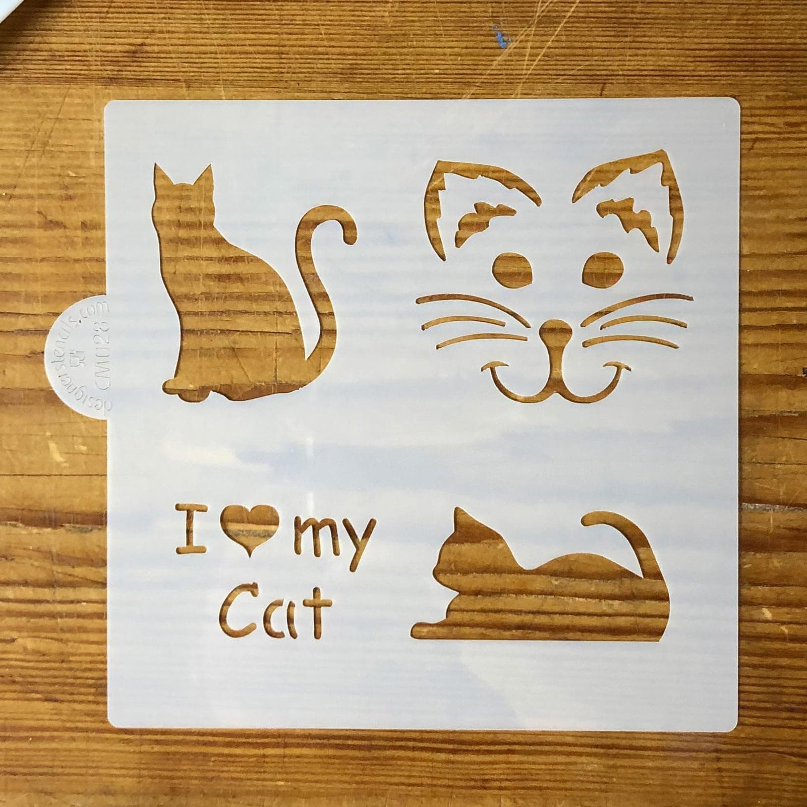 I Love My Cat Cookie and Craft Stencil CM028 by Designer Stencils