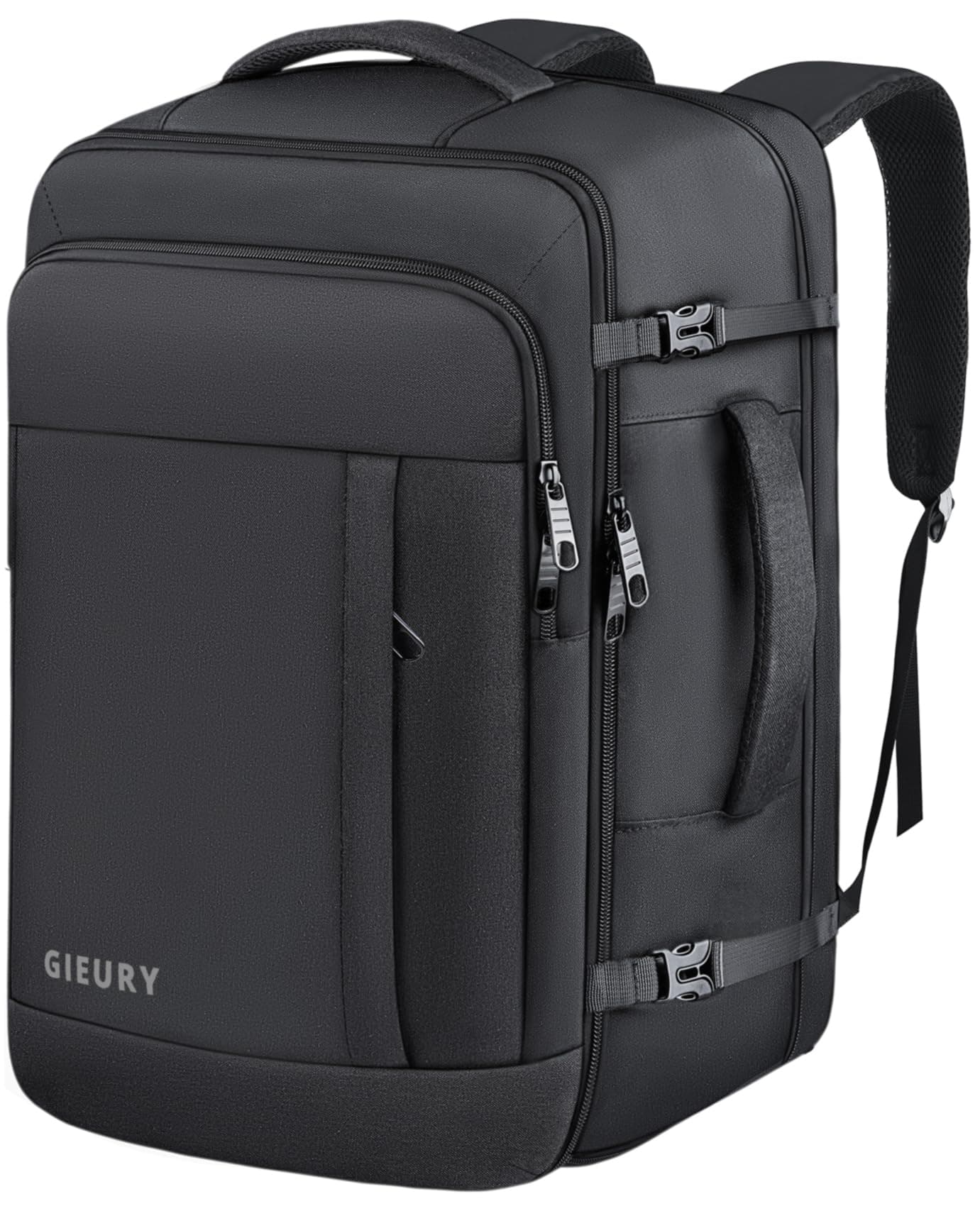 Gieury Carry On Backpack, 50L Travel Backpack, Luggage Backpack TSA Flight Approved Laptop Backpack for Men & Women, Large Expandable 40L Daypack Lightweight Business Weekender Bag, Black