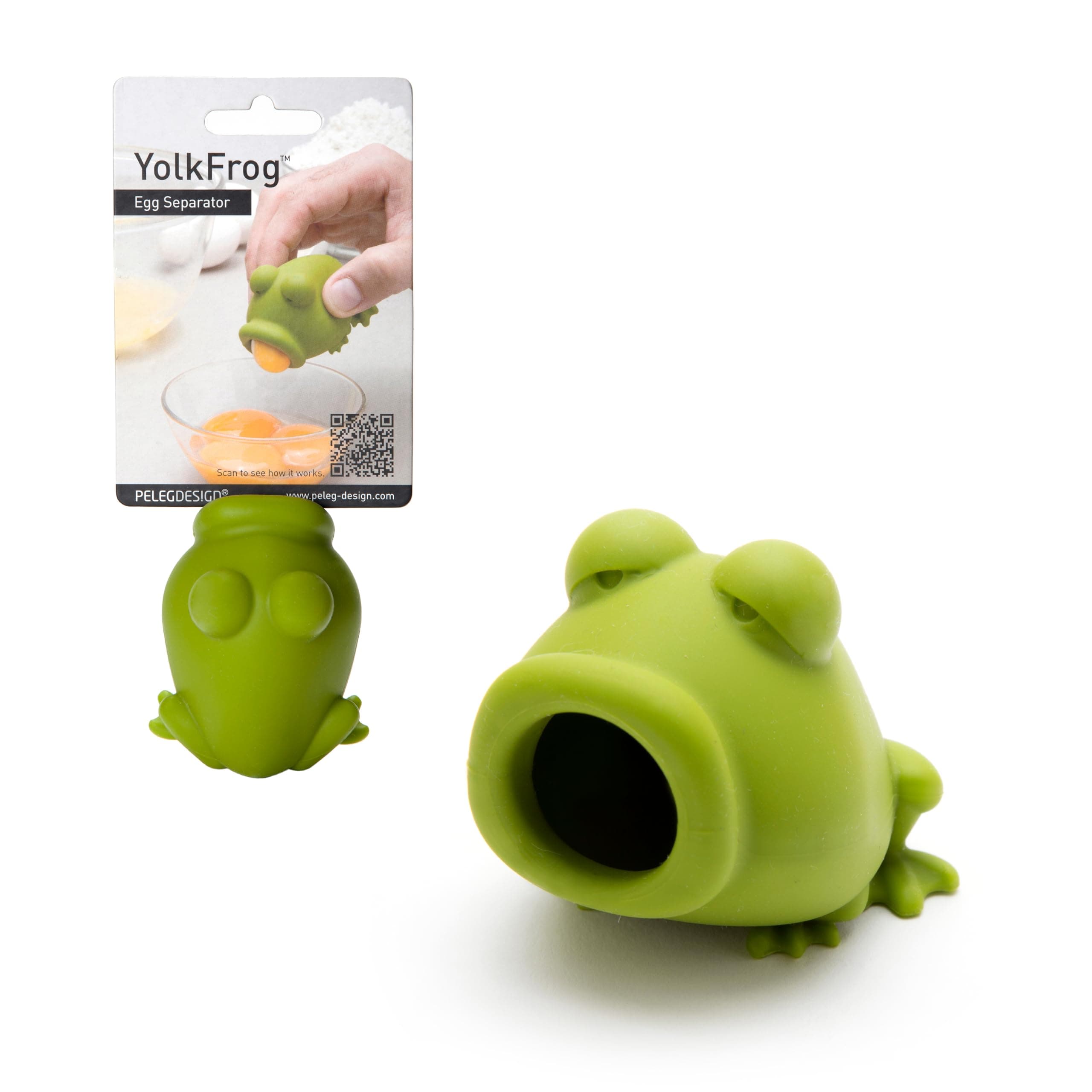 Peleg Design - Silicone Egg Separator Egg Yolk and White- YolkFrog Lips Swallow Release- Kitchen Tool Gadget Cooking/Baking Tool Egg Extractor