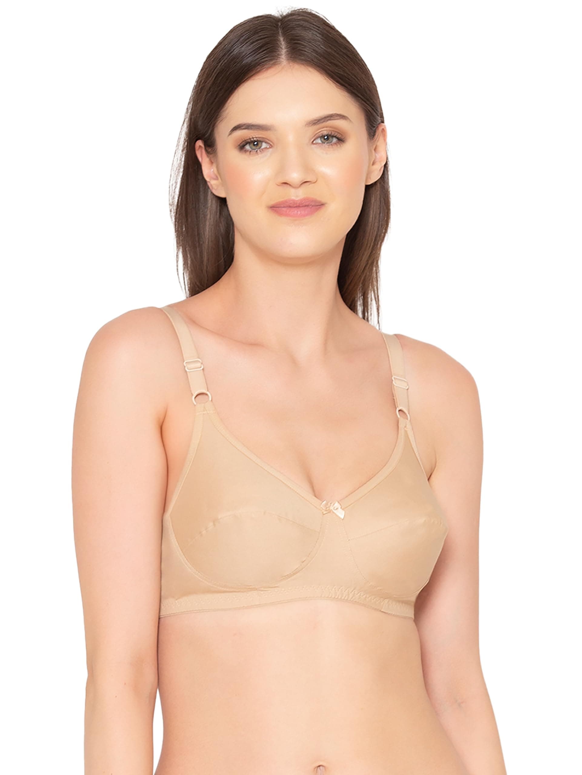 Groversons Paris Beauty Full Support Non Padded Non Wired Plus Size Basic Bra (BR041-NUDE-28B)
