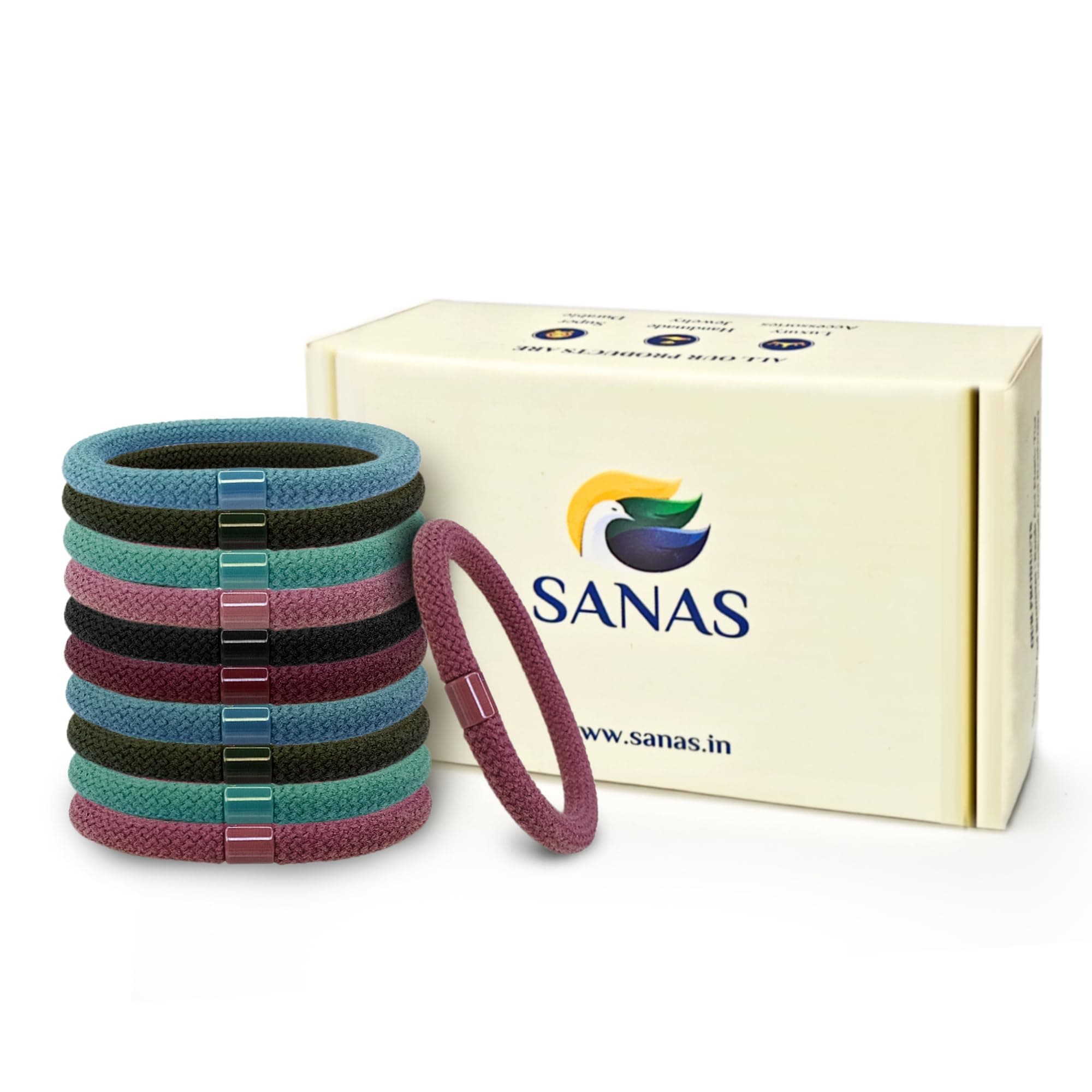 Sanas Hair Rubber Band For Girls (10Pcs) Rubber Band For Hair Ties For Women Stylish Useful Gifts For Woman Rubber Bands For Hair Accessories For Women Stylish Hair Tie (10Pcs) (Pastel Multicolours)