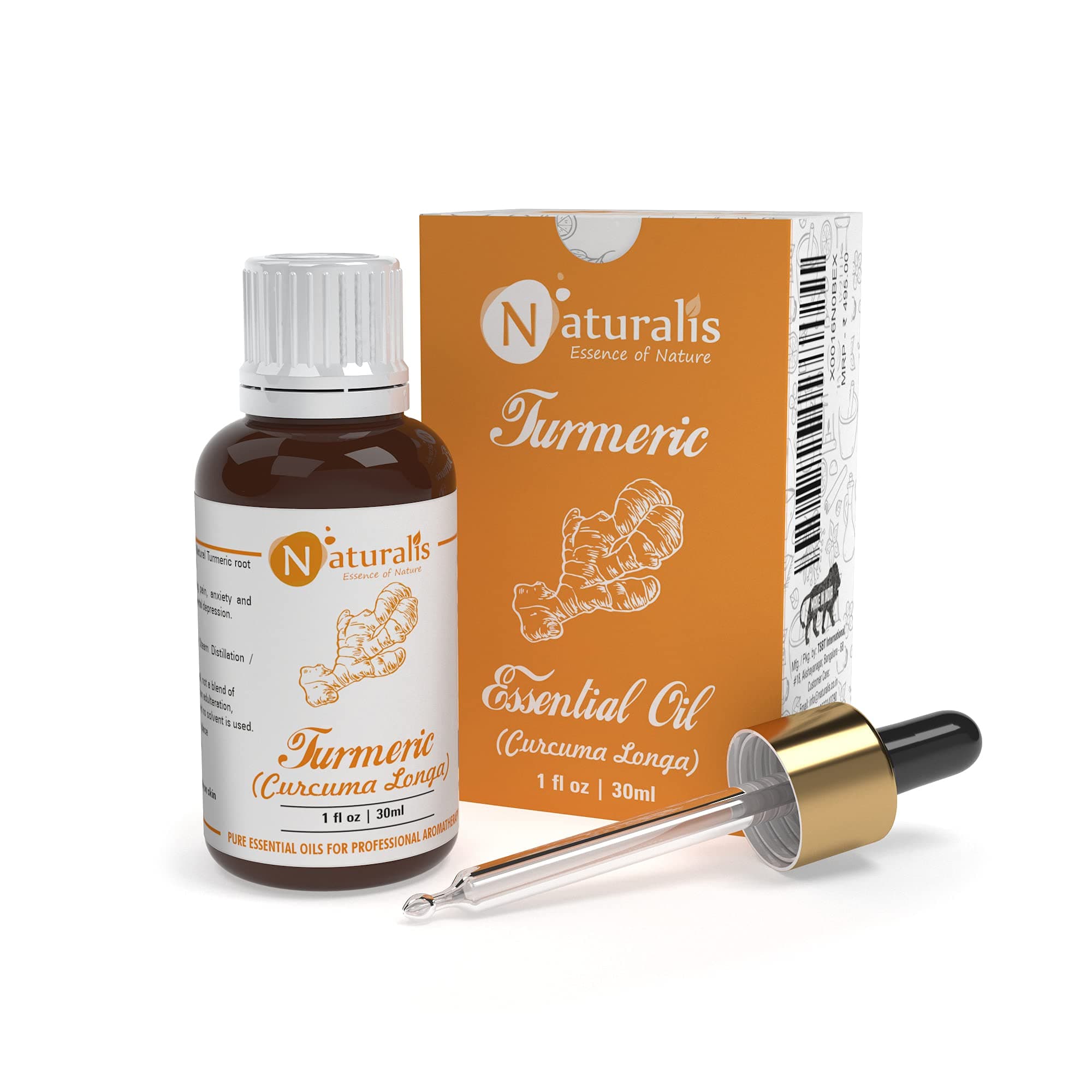 Naturalis Essence of Nature Turmeric Essential Oil 100% Natural therapeutic grade for Skin Cleansing and Pain Relief - 30ml