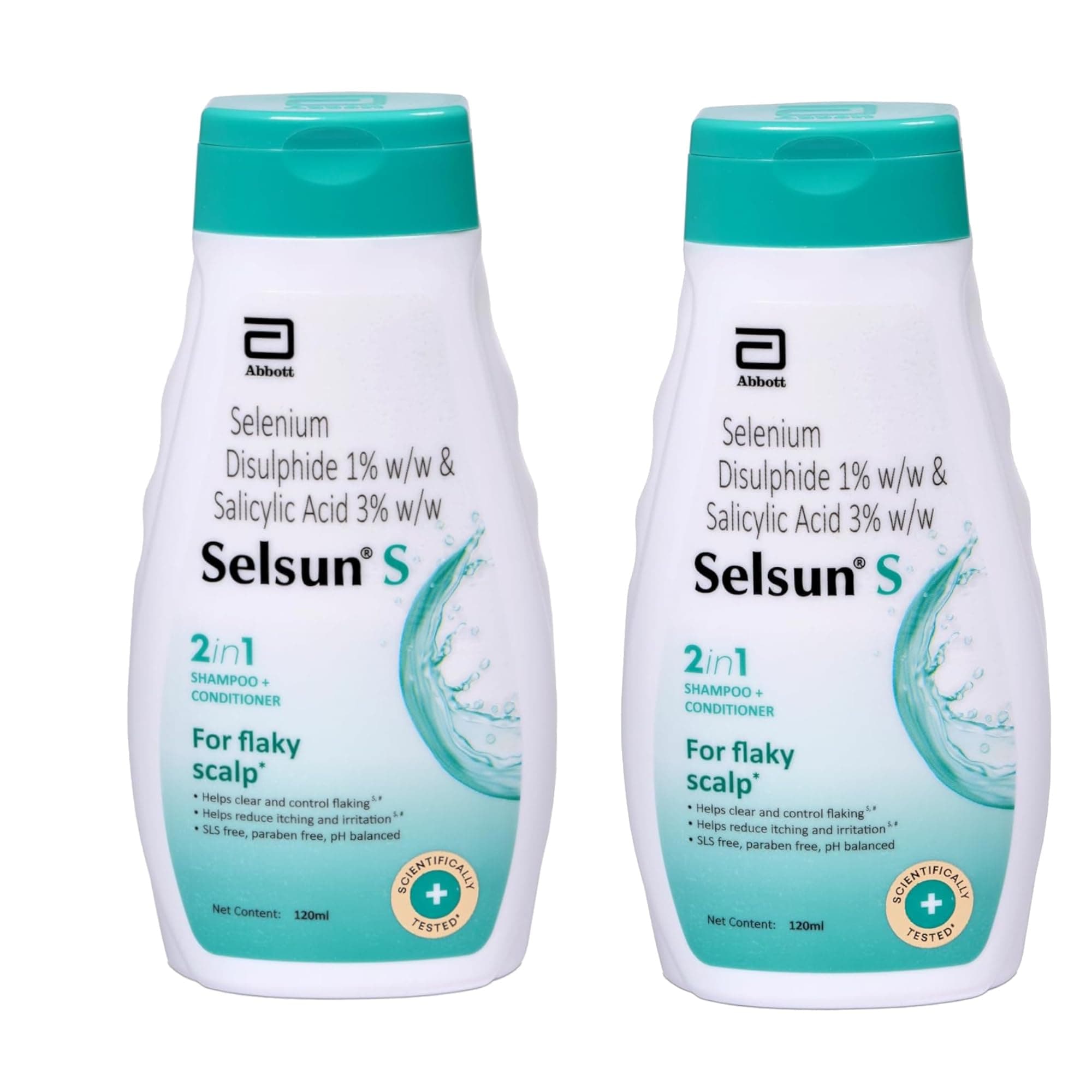 Selsun S 2 in1 Anti-Dandruff Shampoo + Conditioner 120ml (Pack of 2)