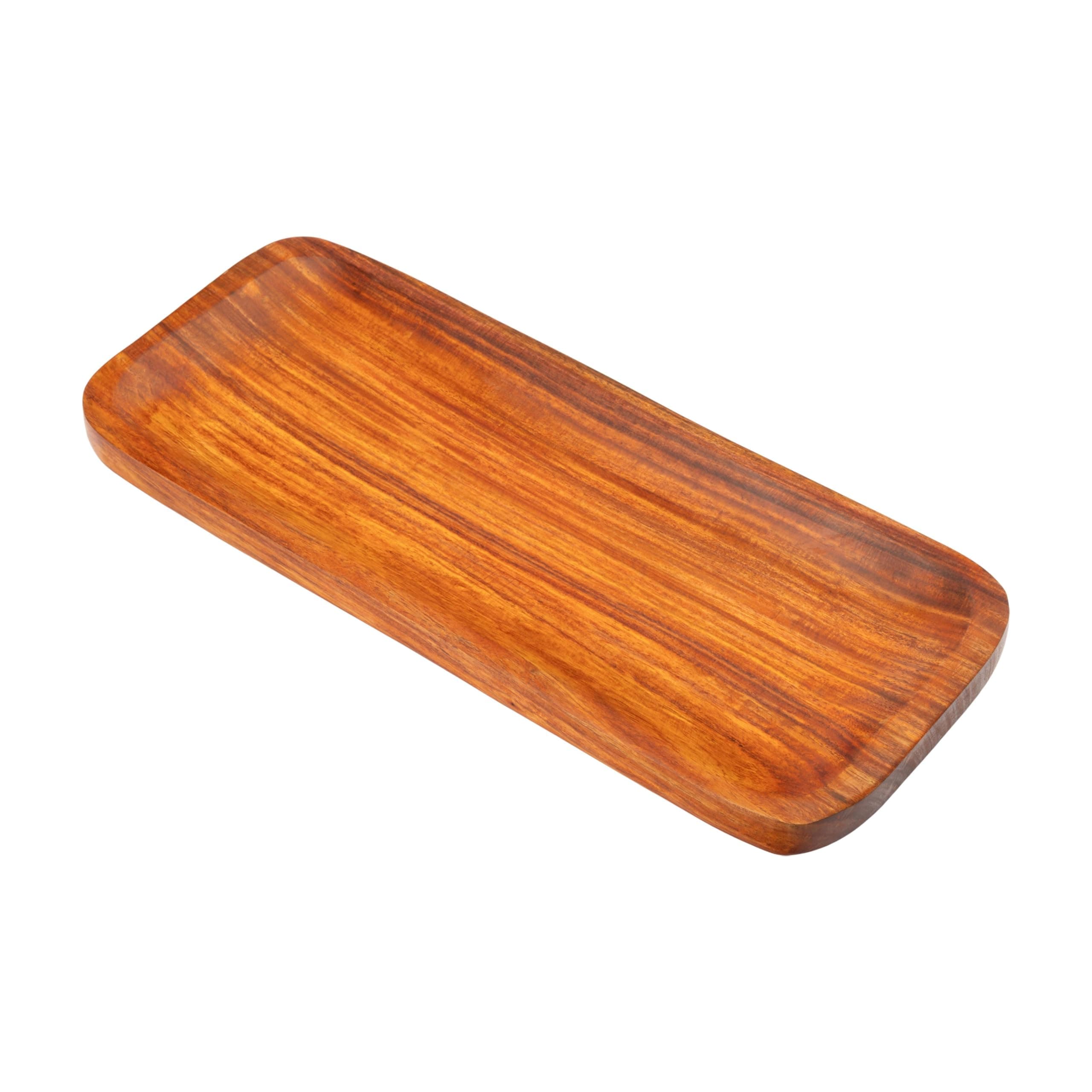 Voody Krafts Premium Handmade Acacia Wooden Serving Tray | Platter Brown | Chopping Board, Serving Tray for Pizza, Snacks & Dishes