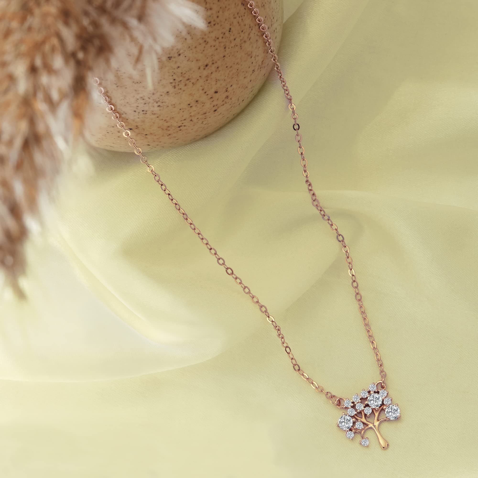 GIVA 925 Silver Rose Gold Tree of Life Necklace| Pendant to Gift Women & Girls | With Certificate of Authenticity and 925 Stamp | 6 Months Warranty