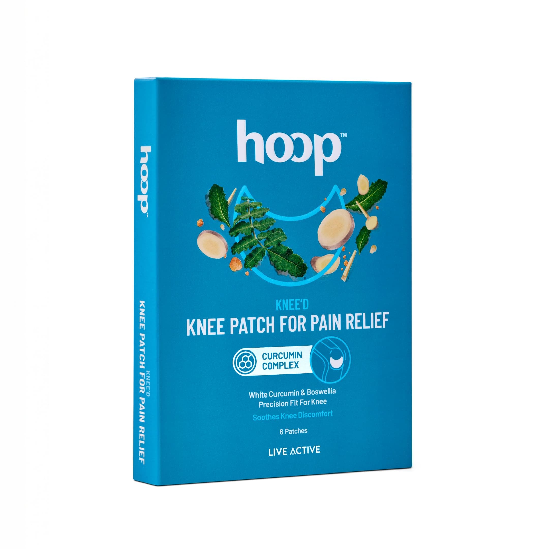 hoop Knee Patch for Pain Relief | White Curcumin, Boswellia | 6 Pieces