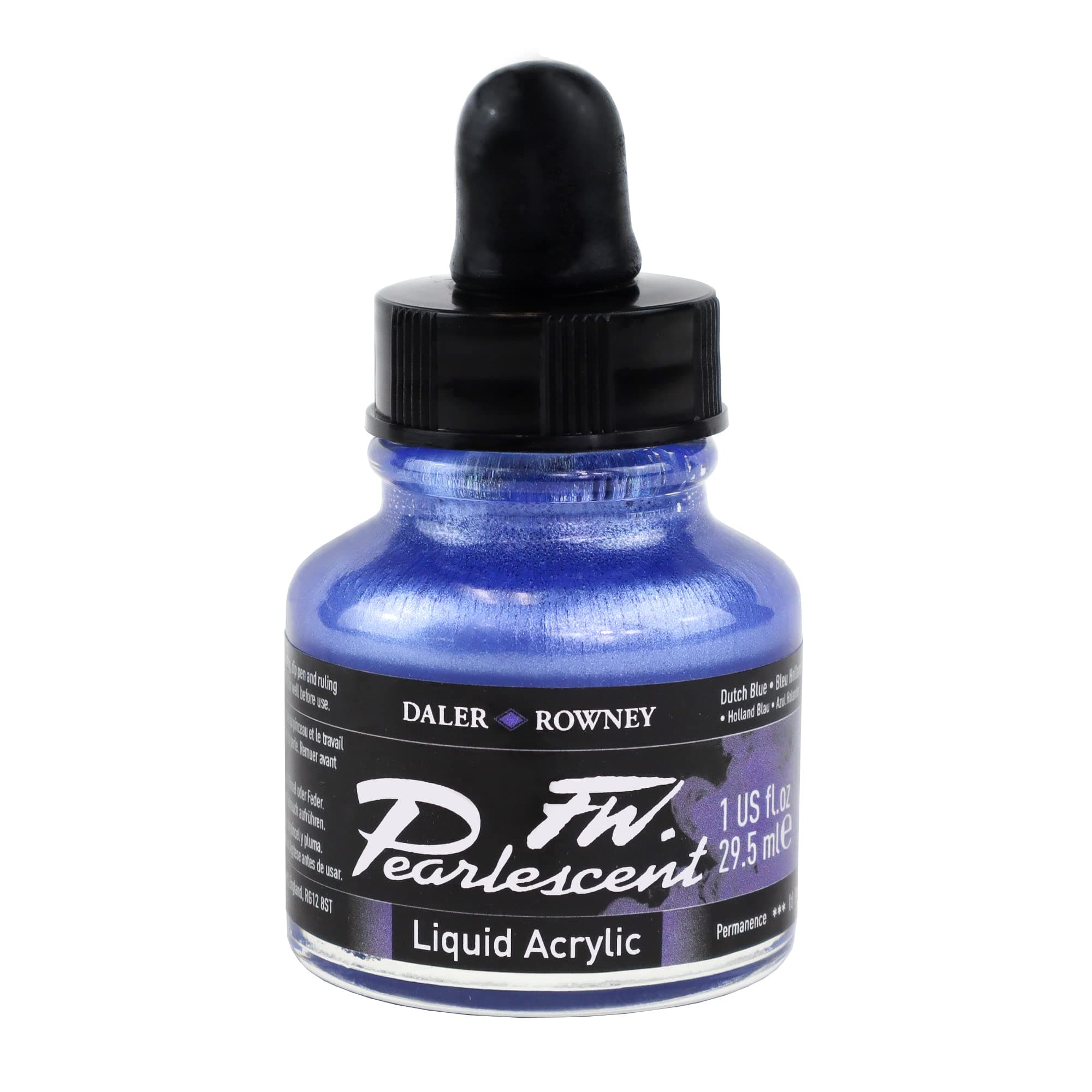 Daler-Rowney FW Pearlescent Acrylic Ink, 1 oz, Dutch Blue (603201127)