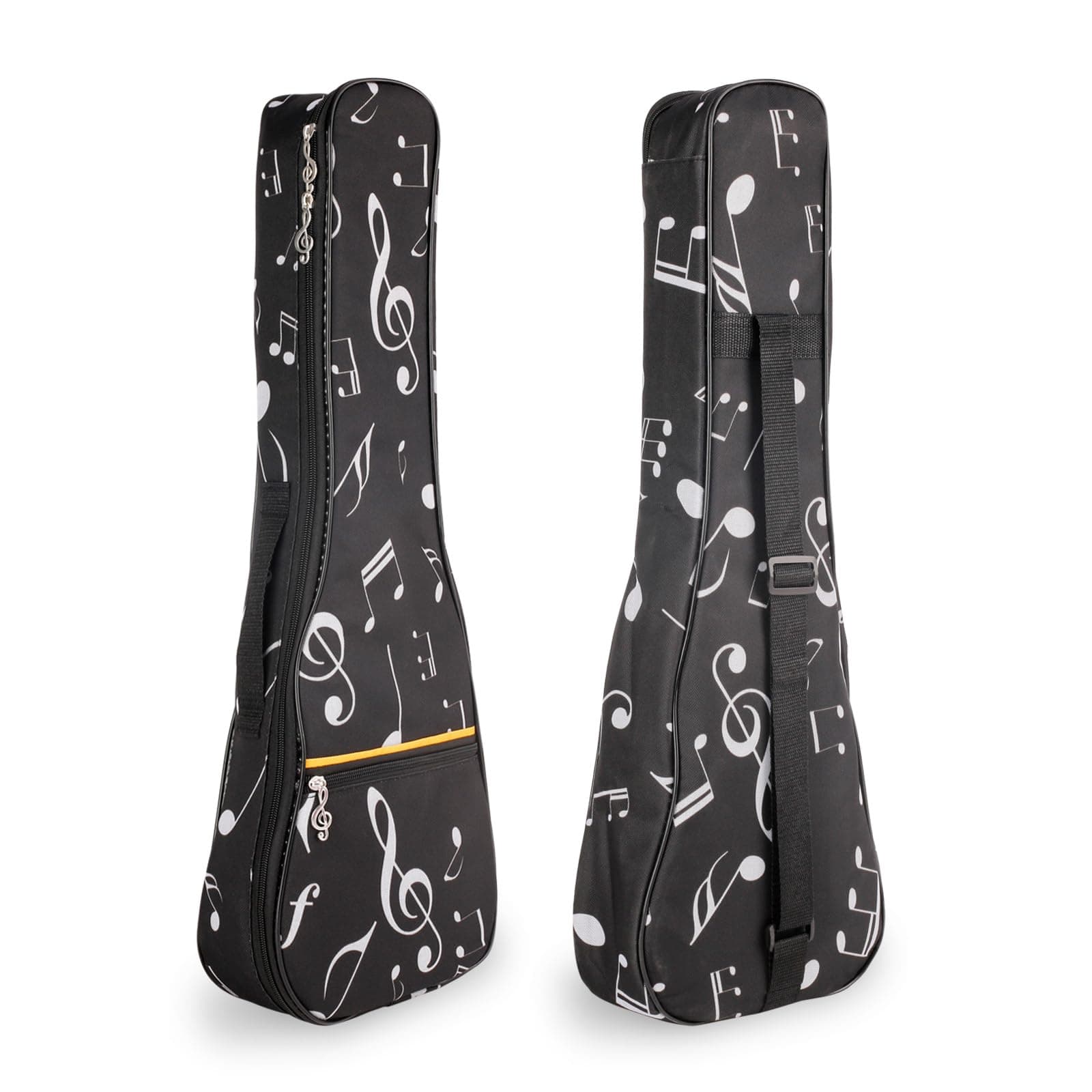HilerPunk Musical Note Pattern Concert Ukulele Bag,Case,23Inch 600D Waterproof Oxford Ukulele bags Cases Single Shoulder Backpack with Adjustable Straps