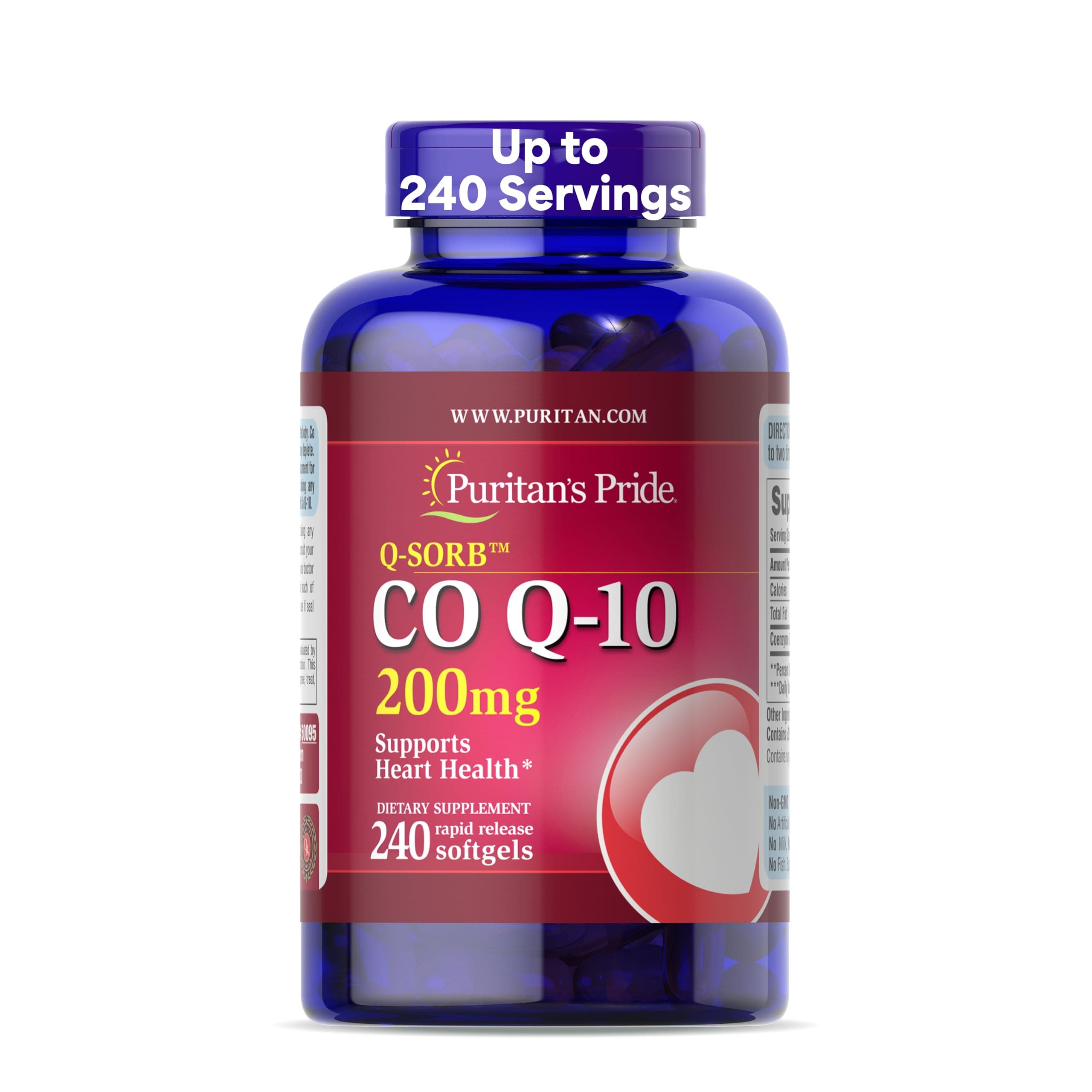 Puritan's Pride Q-SORB Co Q-10 200 mg (240 Rapid Release Softgels)