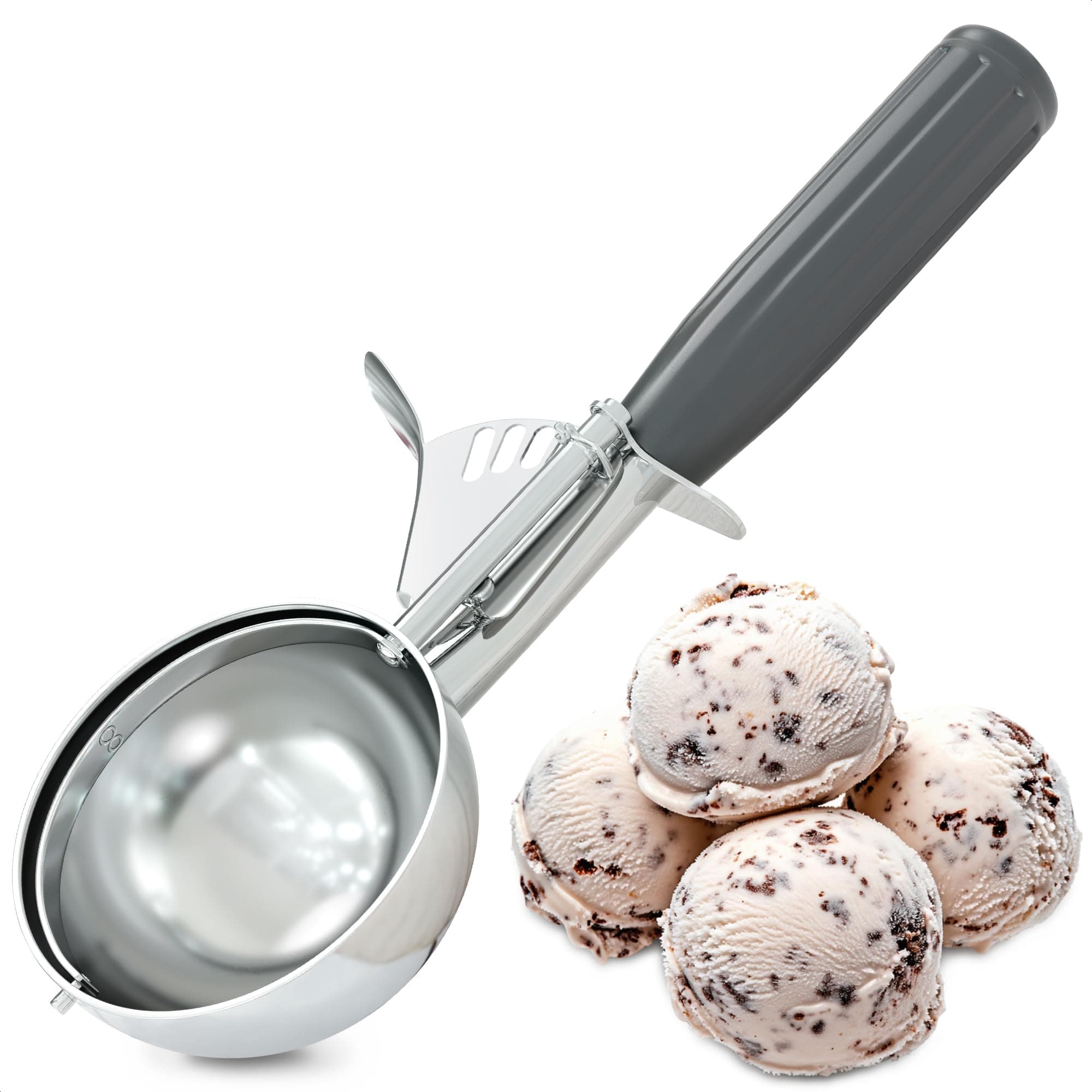 Large Ice Cream Scoop with Trigger Release, Stainless Steel - 4 oz