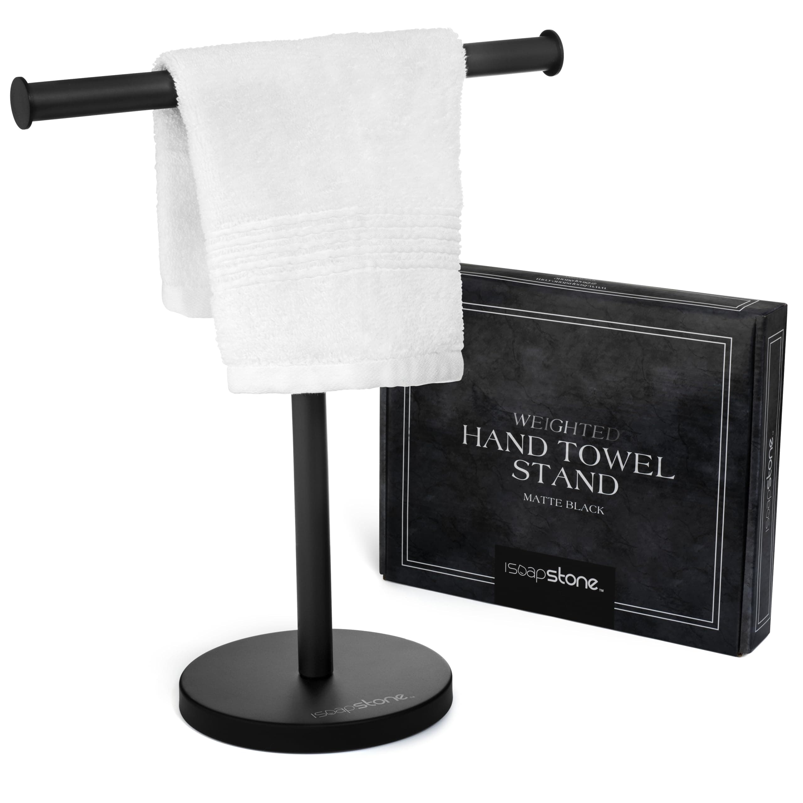 iSoapStone Luxury Hand Towel Holder Stand with Heavy Base