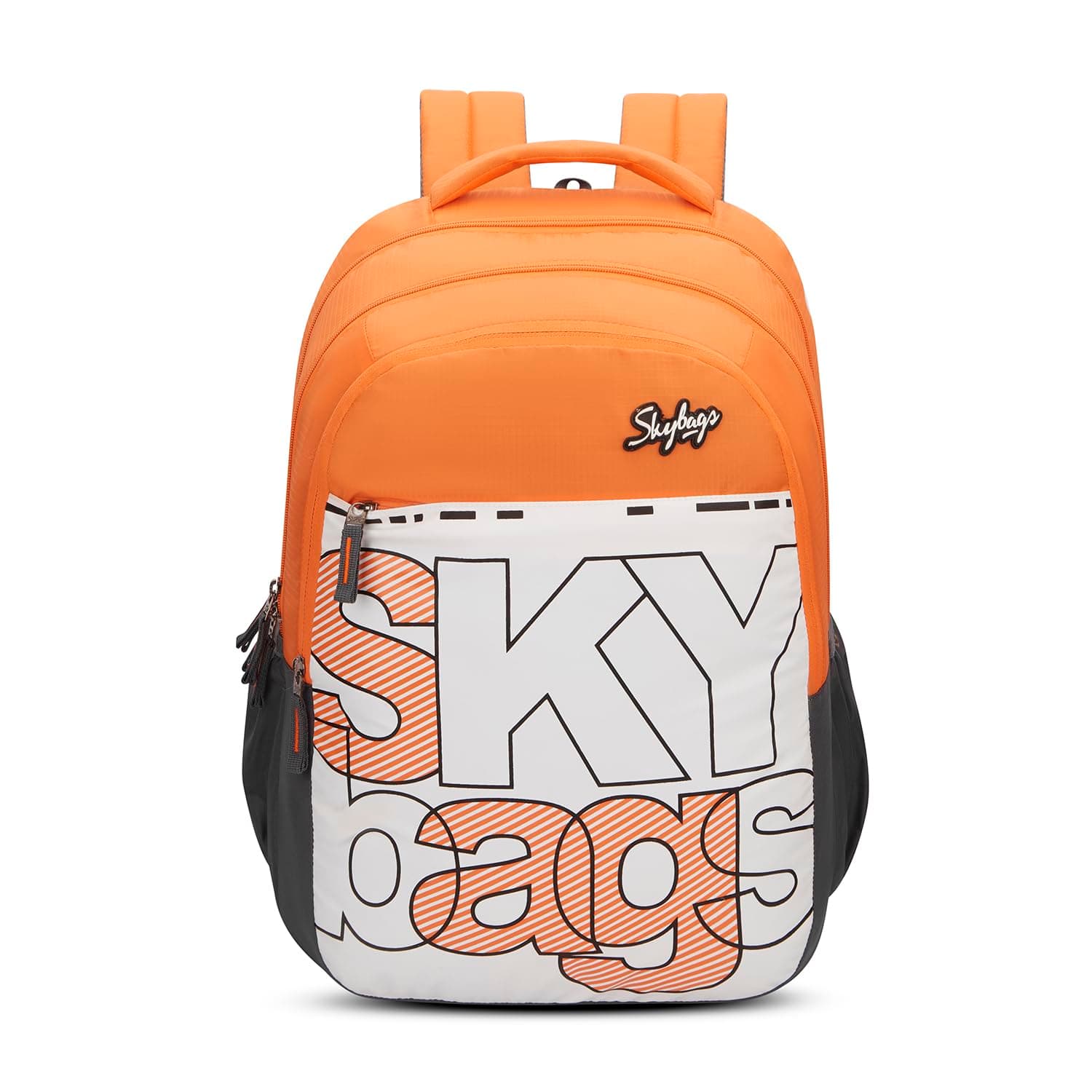 Skybags Peeps RC Orange Black 36L School Bag for Kids with Raincover, Backpack for Boys & Girls with 3 Compartments, Air Mesh Back & Built-to-Last Straps | Backpack for Women & Kids