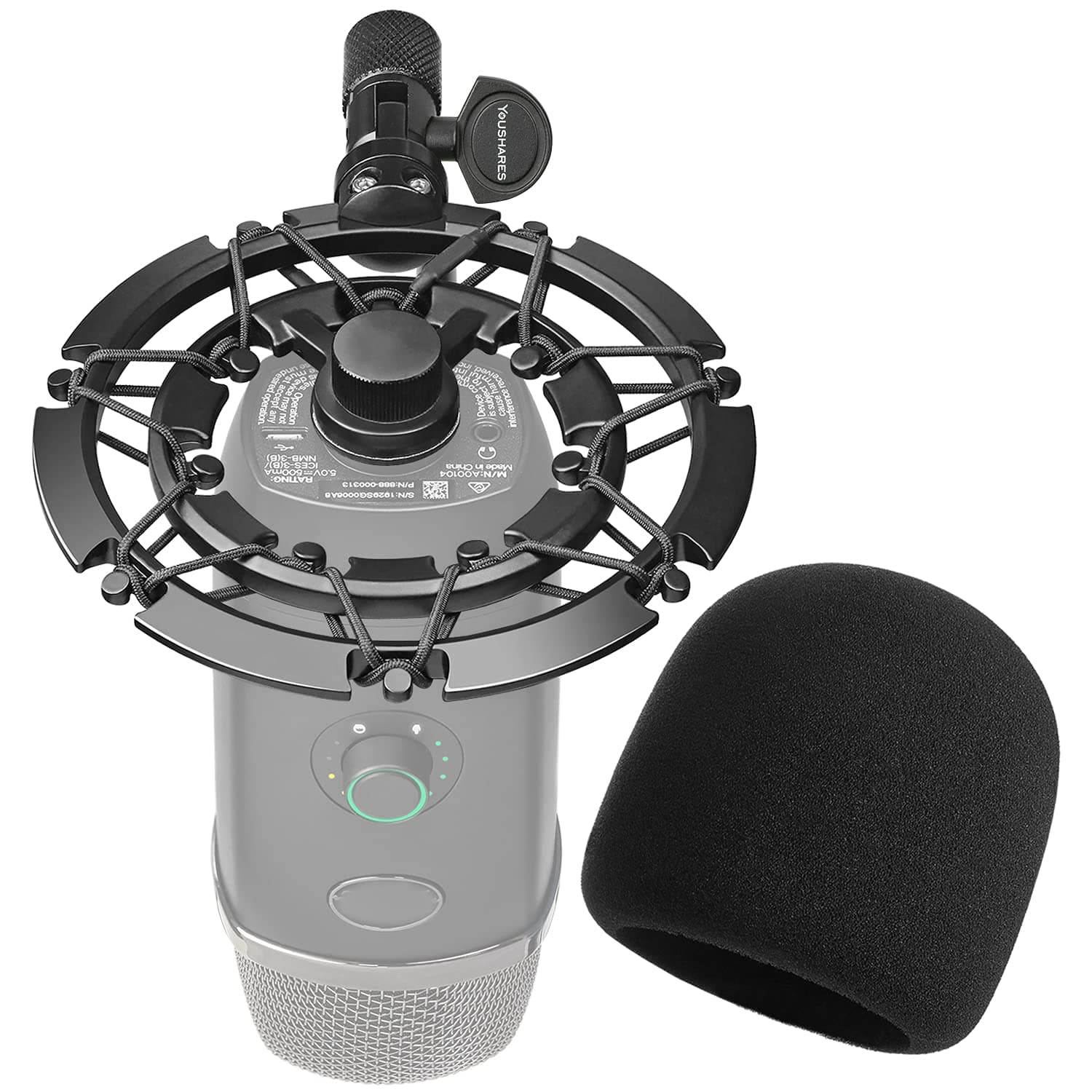 Blue Yeti X Shock Mount with Pop Filter, Alloy Shockmount with Foam Windscreen Reduces Vibration and Shock Noise Matching Boom Arm Mic Stand, Designed for Blue Yeti X Microphone by YOUSHARES