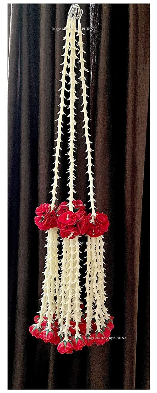SPHINX Artificial rajnigandha (tuberoses) and Clustered Roses Strings for Decoration Approx. 2.33 ft
