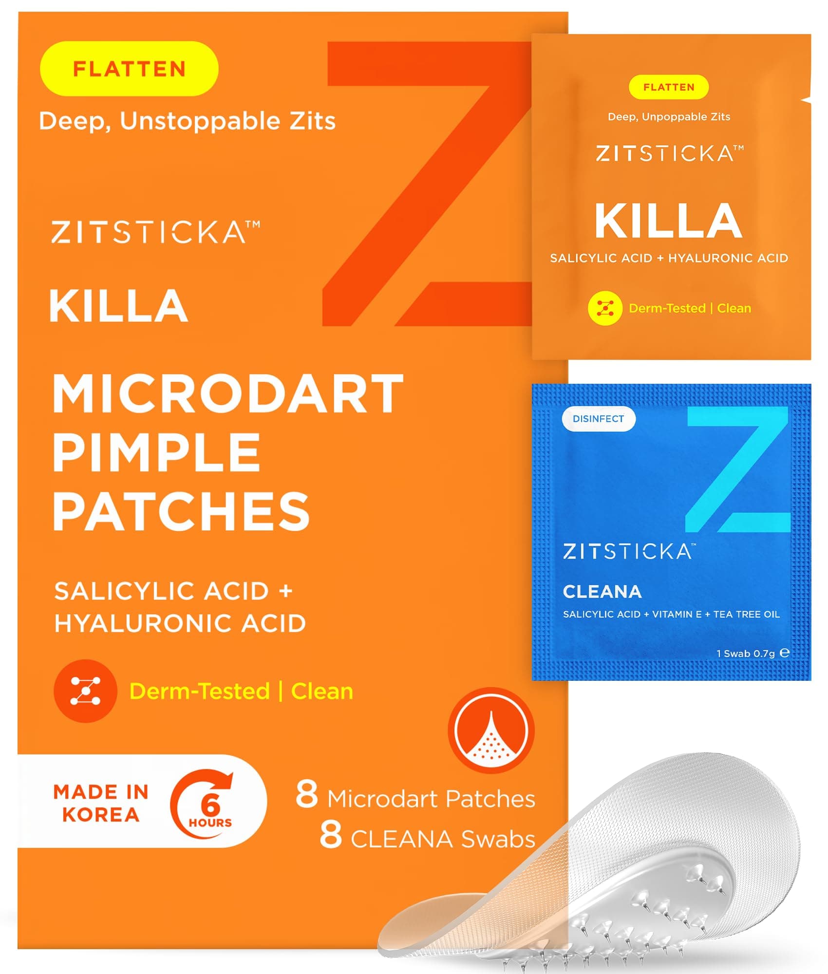 ZitSticka Killa Kit, Pimple Patch, Spot Treatment, 8 Patches And 8 Priming Swabs