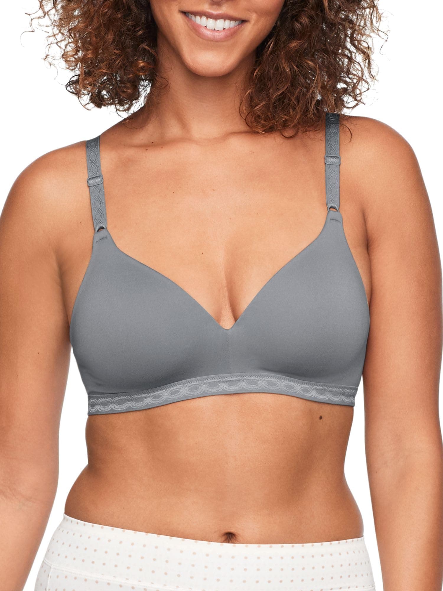 Warner's Women's Blissful Benefits Ultrasoft Wirefree Bra Bra, Graphite Gray, 36B
