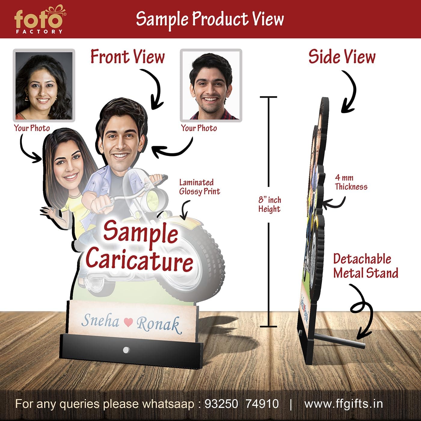 Foto Factory Gifts Men Multitasker Caricature Personalized Gifts Wooden 8 inch x 5 inch CA0236