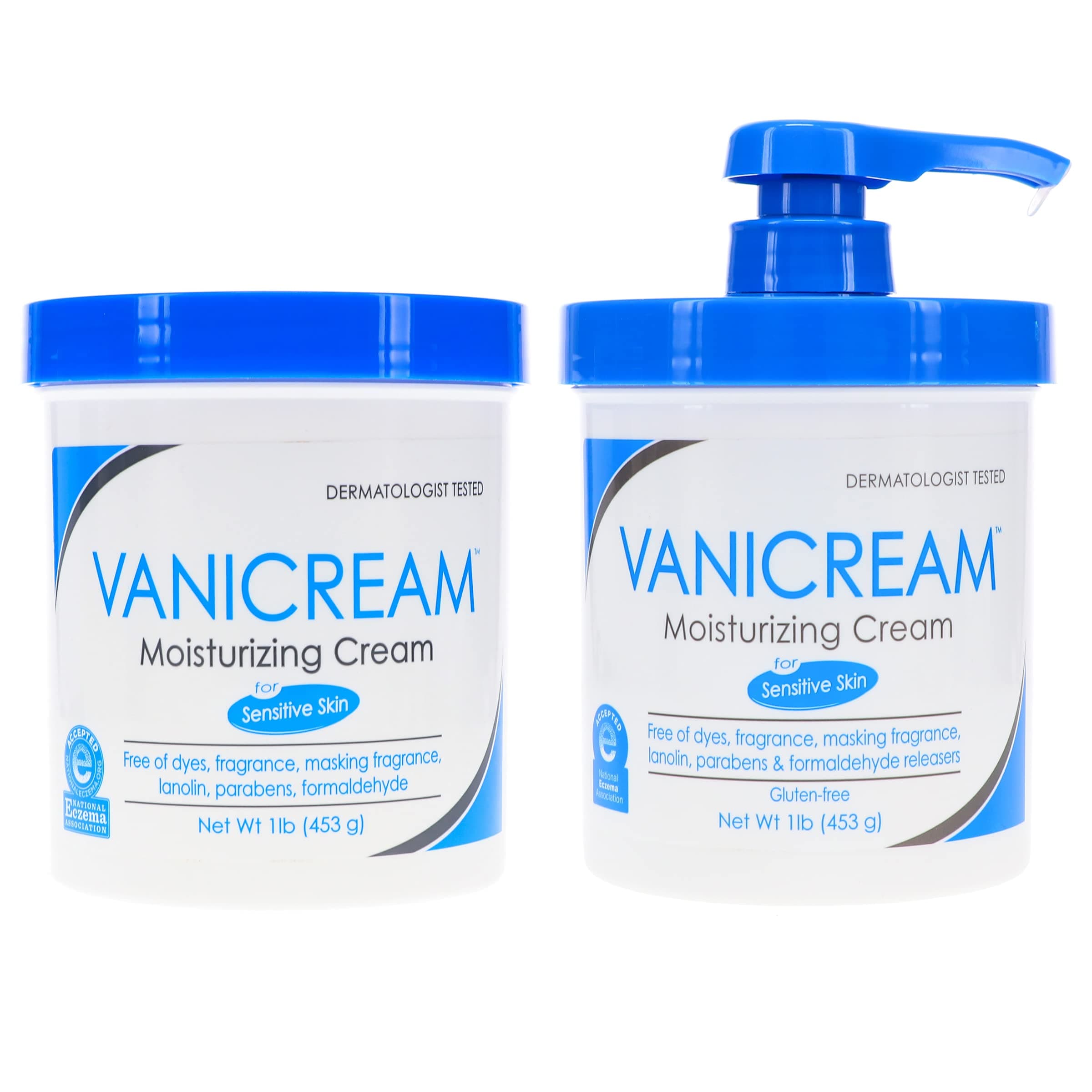 Vanicream Moisturizing Skin Cream For Sensitive Skin 1Lb (Pack Of 2)