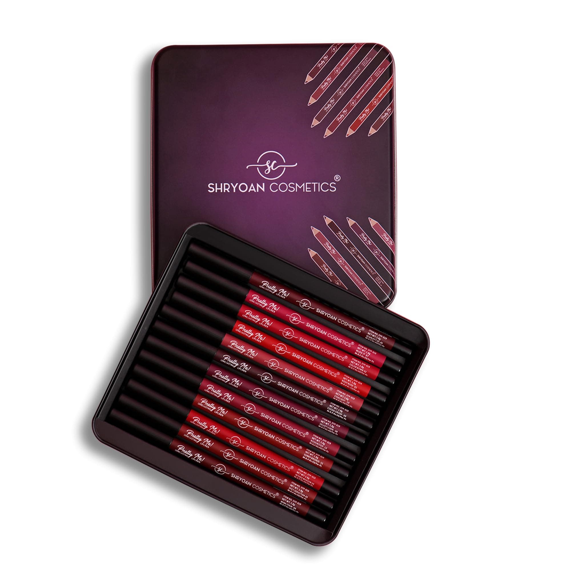 Shryoan Matte Lip Liner Set of 12 | Long Lasting, Waterproof & Smudge Proof Lip Pencil Combo | Highly Pigmented | Smooth Glide | Professional Makeup Kit for Women & Girls