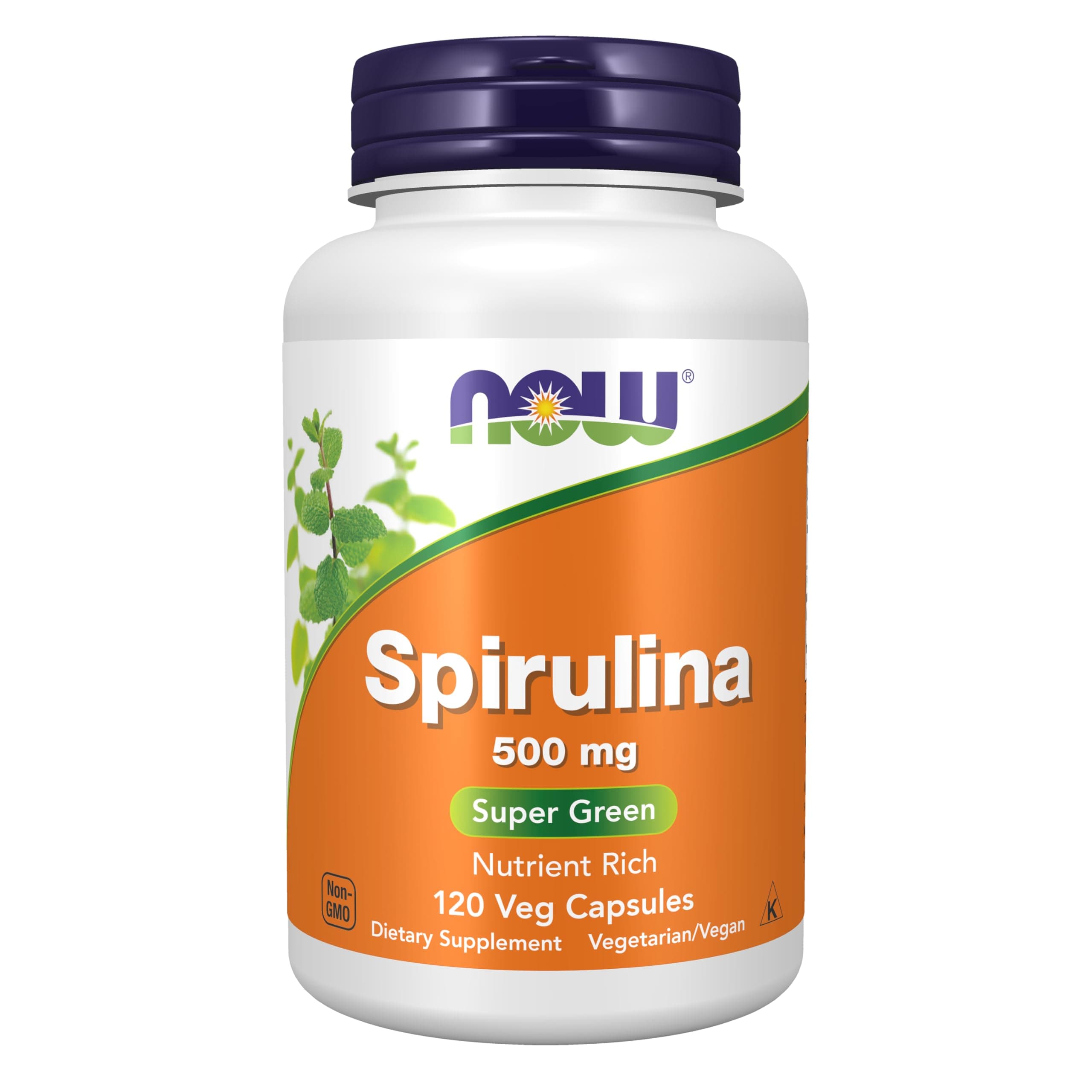 Now Foods, Natural Spirulina, 500 mg, 120 Veg Capsules