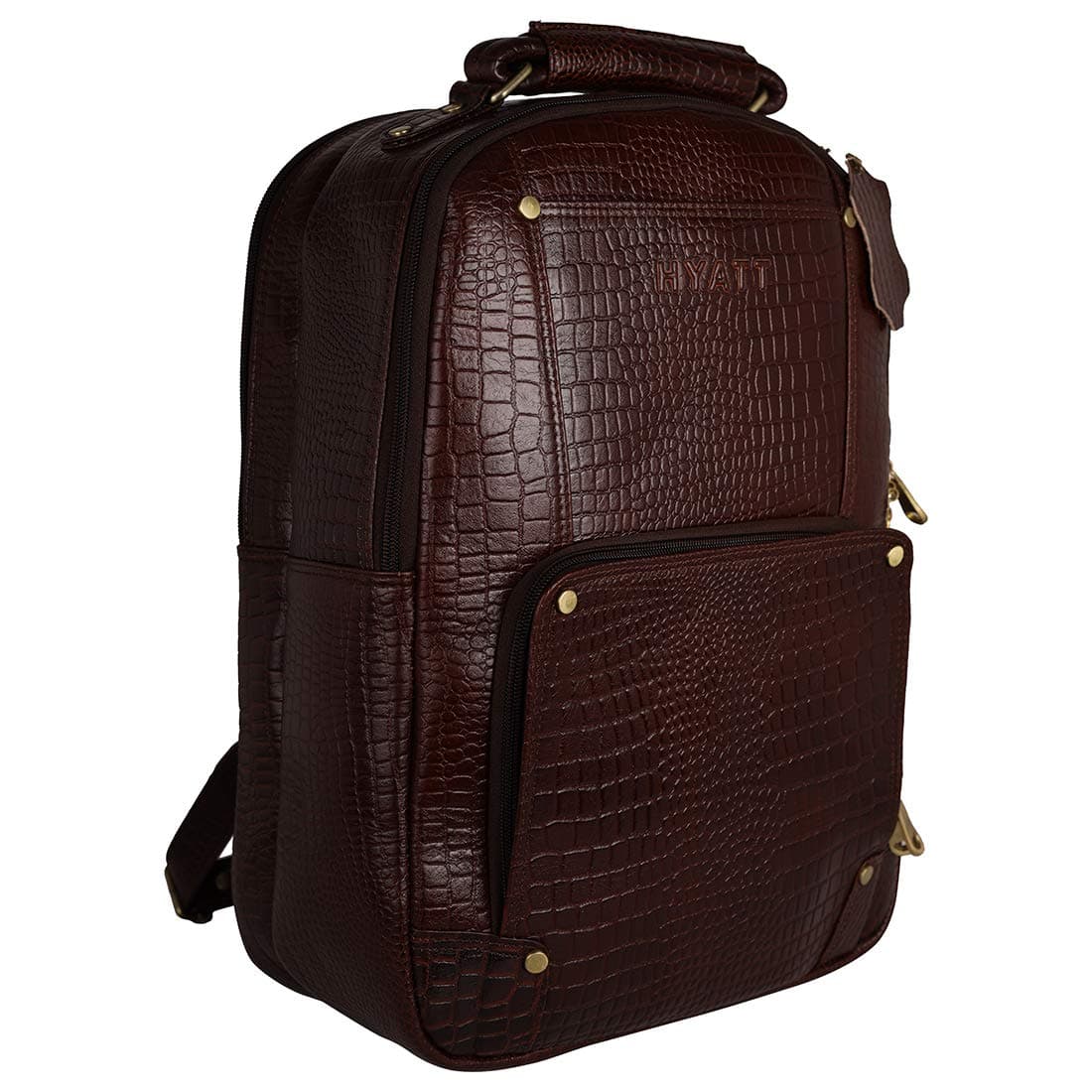 HYATT Leather Accessories 18 Inch Leather Laptop Backpacks Bag for men and women