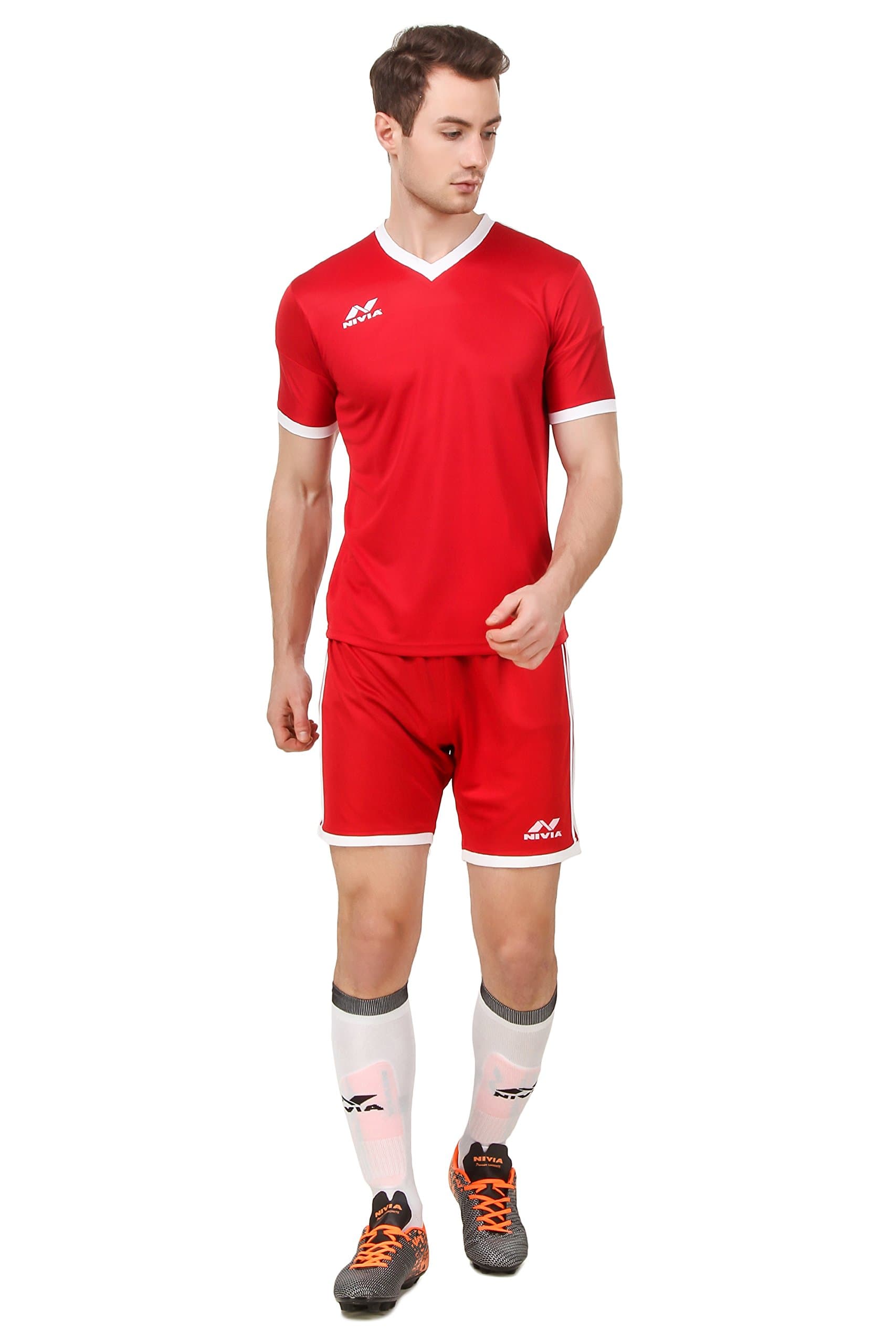 Nivia Ultra Football Jersey Set for Men (S, Red/White)