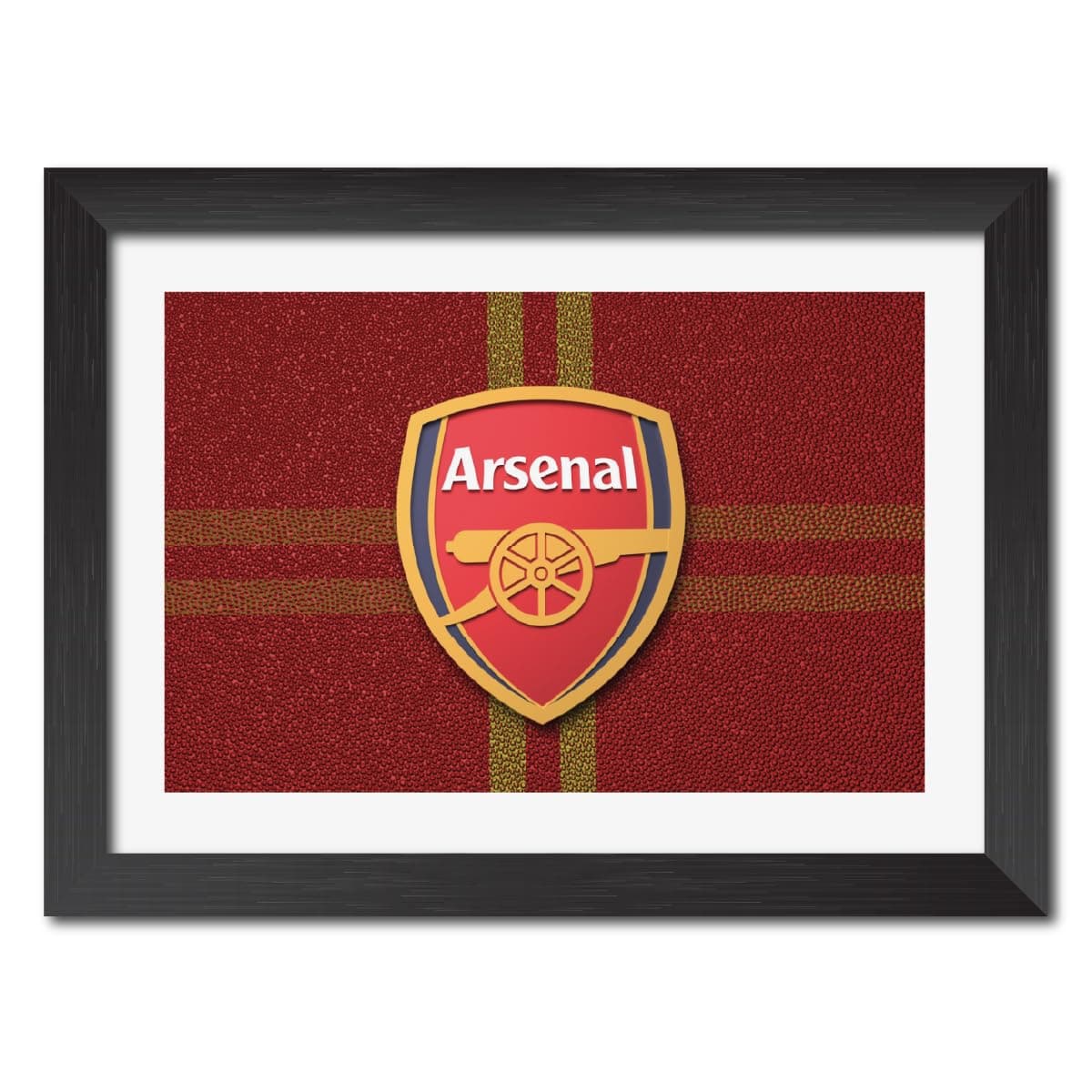 TenorArts Arsenal Football Club Poster 3D Leather Textured Logo Laminated Photo Frame Painting with Matt Finish Black Textures(12 inches x 9inches)