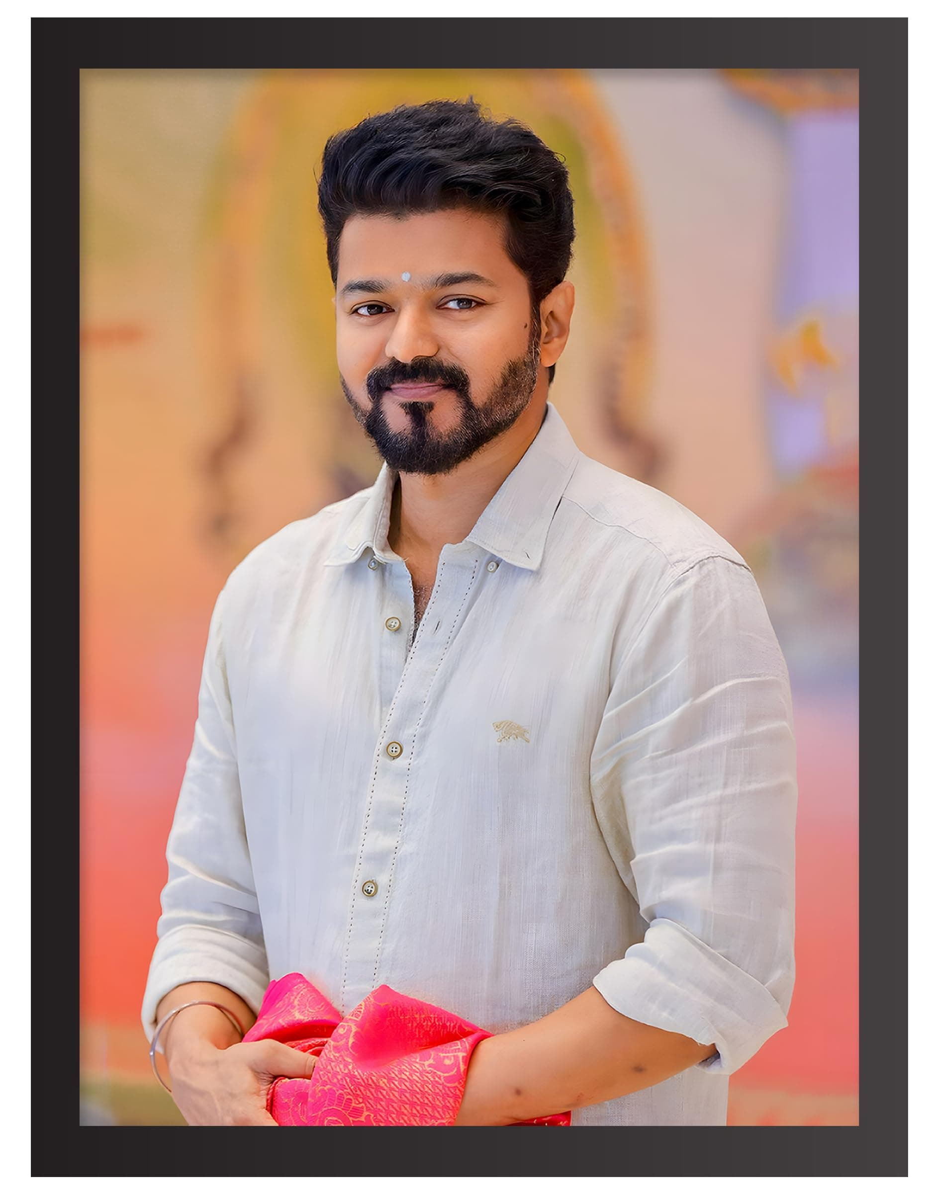 Thalapathy Vijay Photo Frame | Actor Vijay Poster Frame | Vijay Photos Frame | Vijay Wall Frame | Thalapathy Vijay Framed Poster | Actor Vijay Photo Frame for Living Room, Bedroom, Home Office