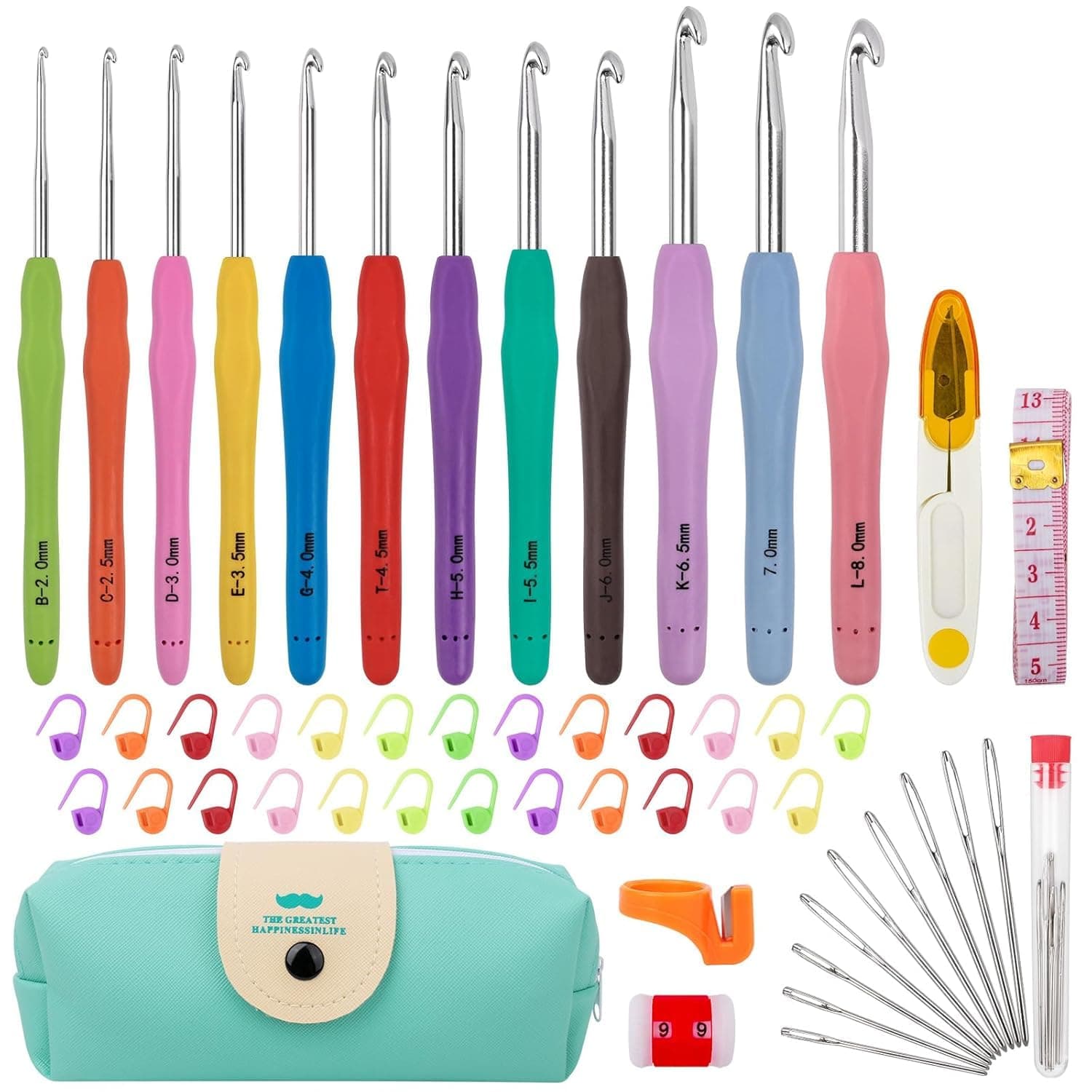 VRB Dec 1 Set Crochet Needles, Knitting Needles, Crochet Kit, Crochet Hook, Knitting Kit, Needle Set, Knitting Needle Set, Crochet Needle, Crochet Set, Crochet Hook for Crocheting. (40 Pcs Crochet Needle Pouch Set)