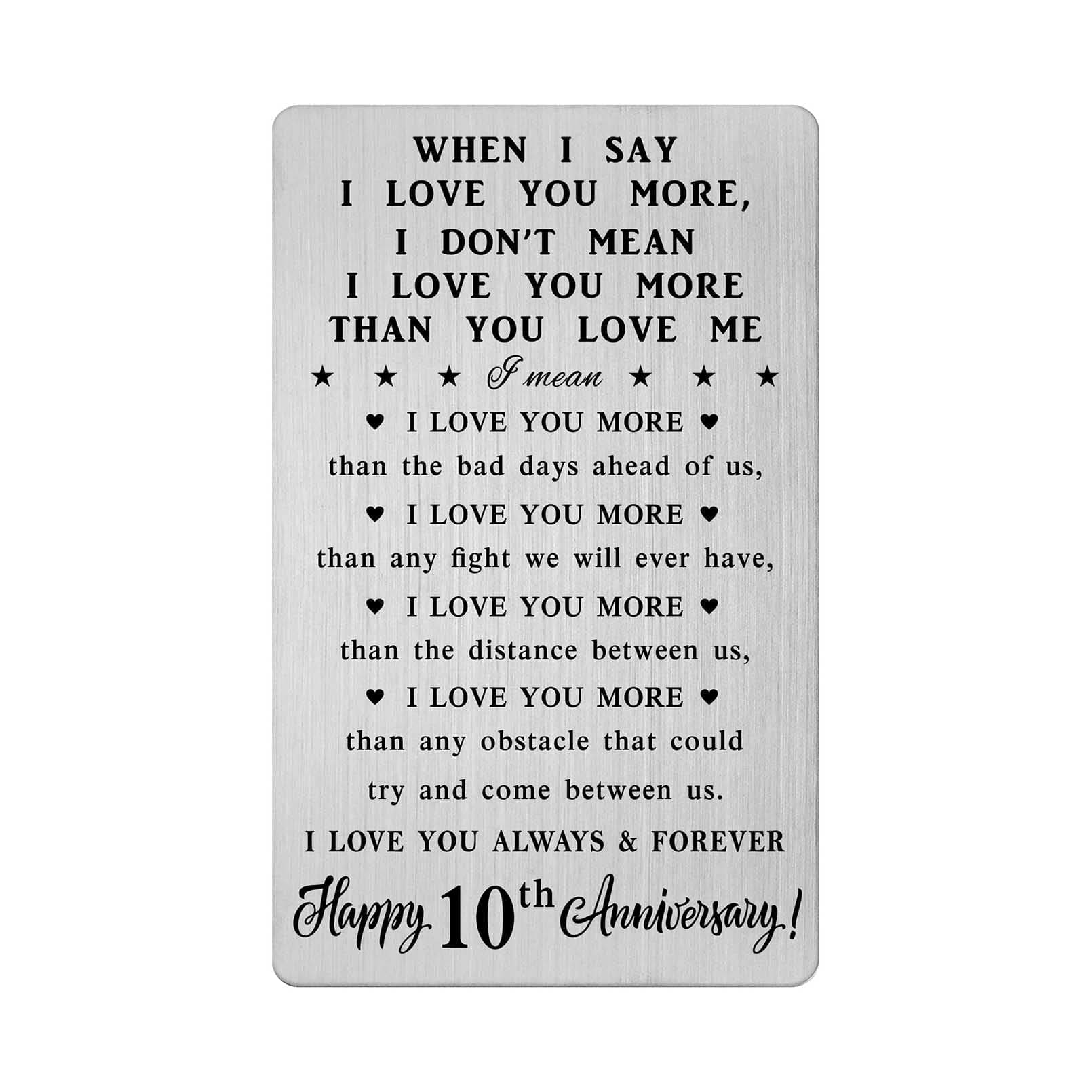 CPLJW Happy Anniversary Card Gifts for Him Her, Romantic Engraved Wallet Card Gifts for Wedding Anniversary