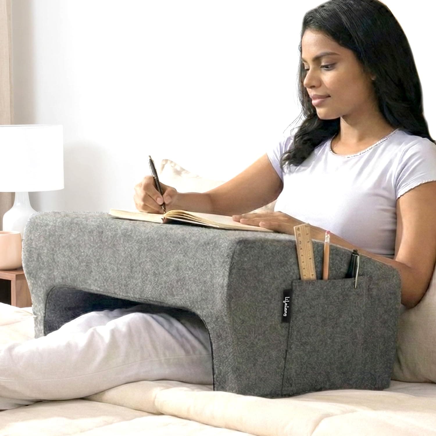 Lifelong Lap Desk Foam Pillow with Comfort Cushioning | Laptop Desk for Sofa, Bed & Floor | Ergonomic Computer Table with Arm Rest | Portable Work Desk for Study, Writing, Reading & Gaming (LLEDP09)
