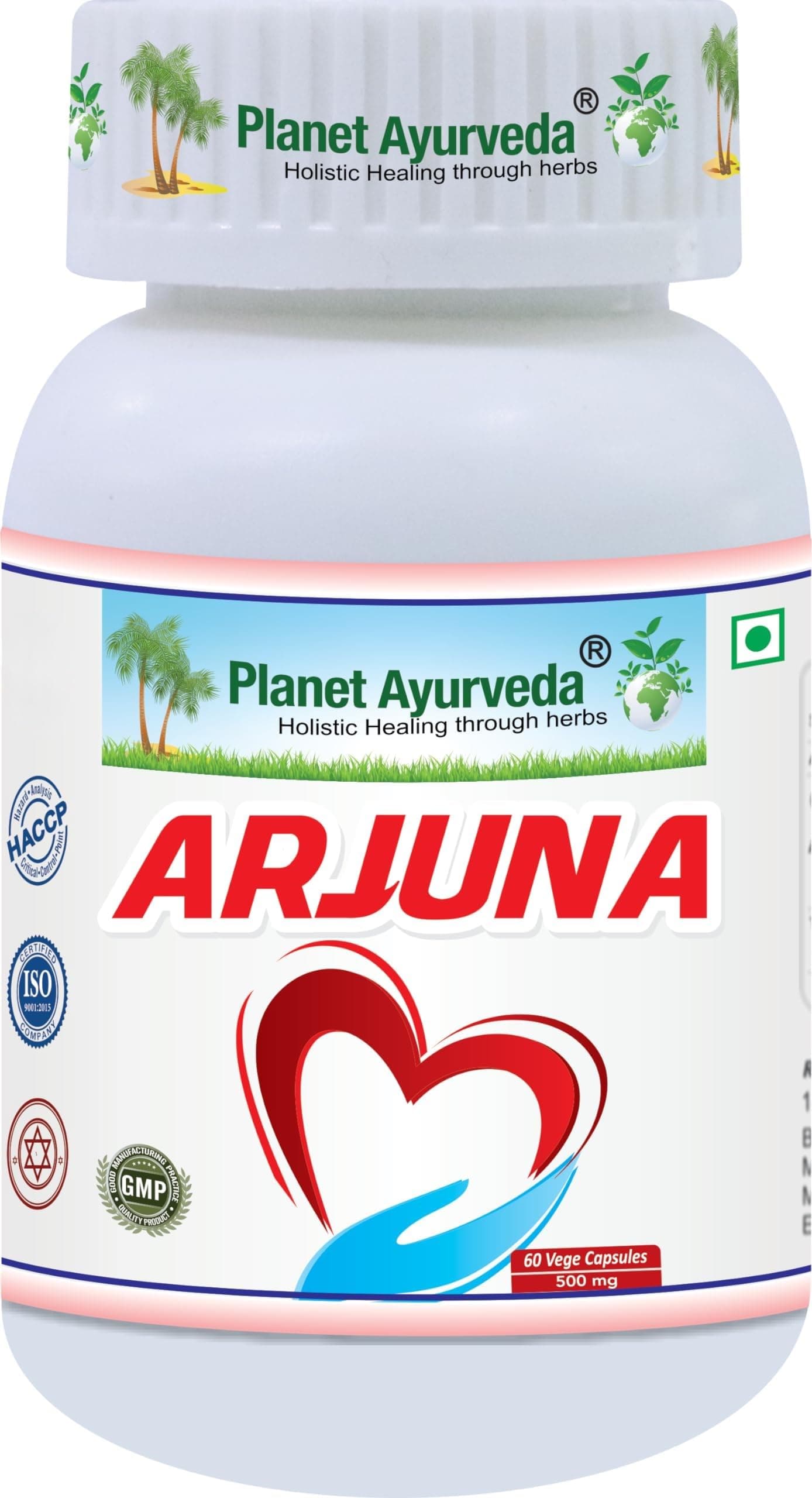 Planet Ayurveda Arjuna Capsules - (Pack of 1) 60 Capsules | Promotes Heart Health | Ayurvedic Formula for Cardiovascular Wellness | Health Supplement for Blood Pressure & Circulation