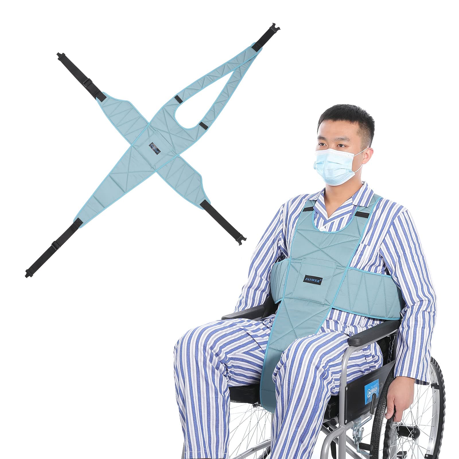 Fanwer Wheelchair Seat Belt,Non-Slip And Drop-Resistant Wheelchair Safety Belt With Adjustable Straps Metal Buckles For The Elderly