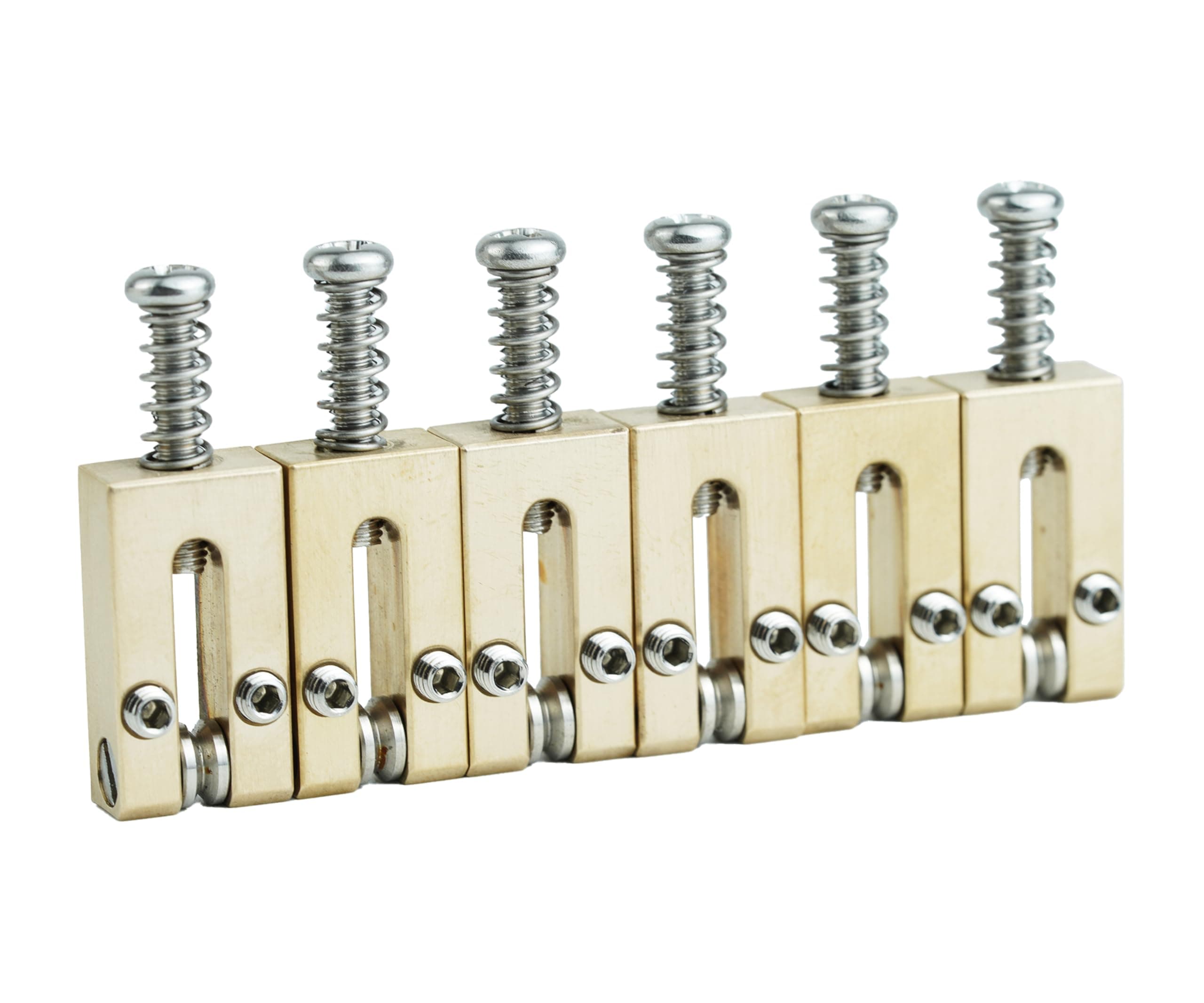 Guyker Brass Bridge Saddles - 10.5mm Roller Bridge Saddles Tremolo System Bridges Set Replacement for ST/TL Tele Strat Electric Guitar (Rectangle Type)
