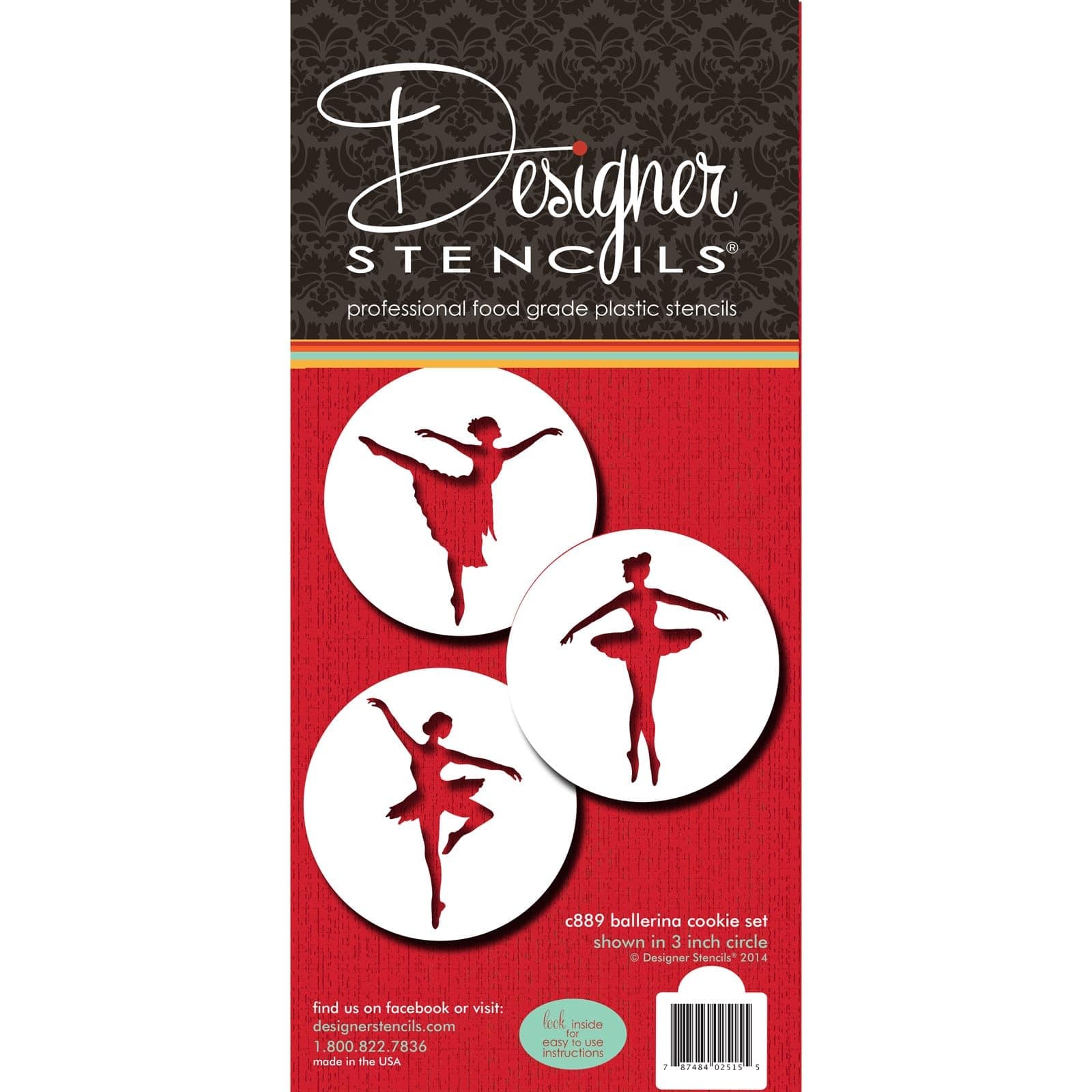Designer Stencils C889 Ballerina Cookie Stencil Set, Beige/Semi-Transparent