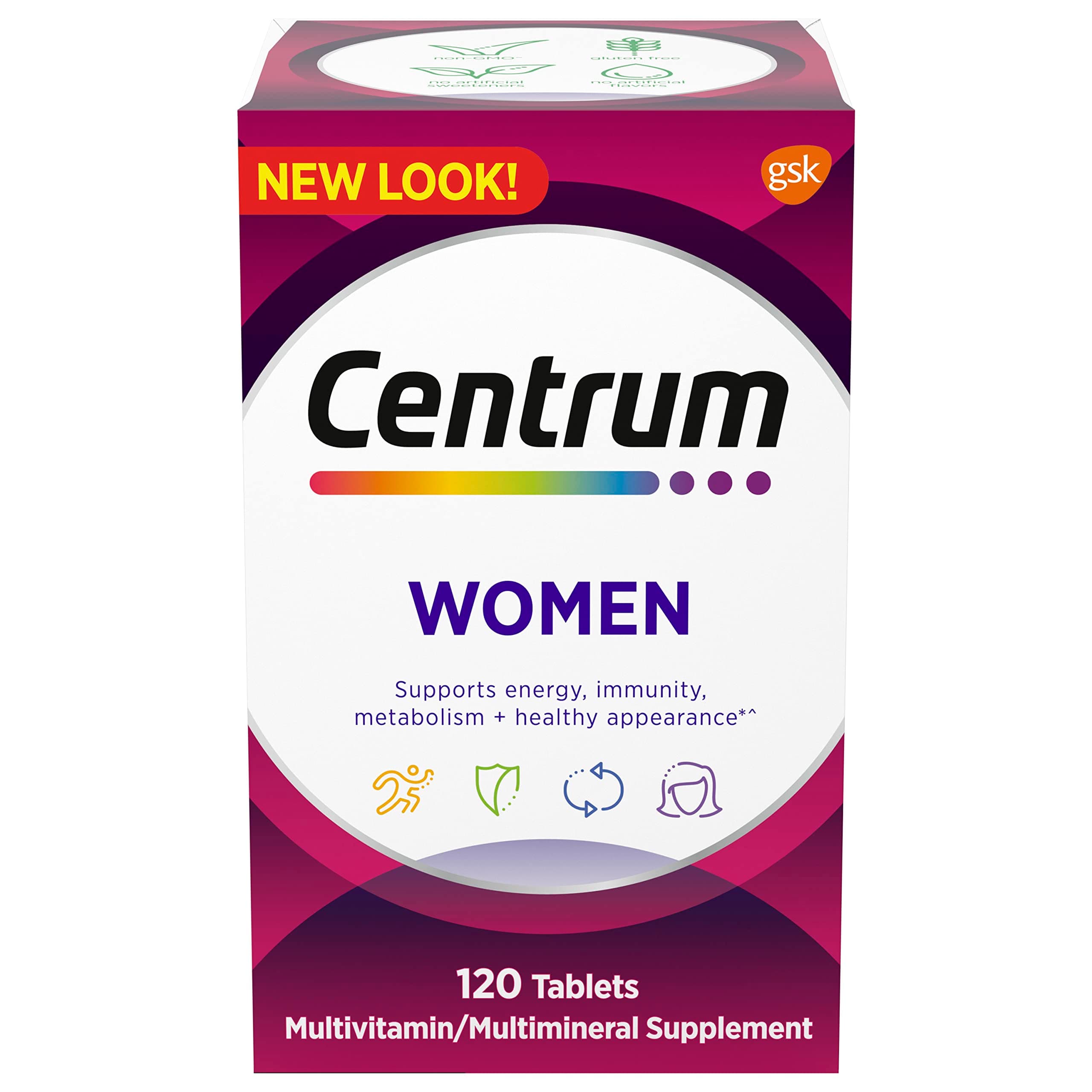 Centrum Multivitamin for Women with Vitamin, Antioxidant, Gluten Free, Non-GMO Tablets - 120 Count