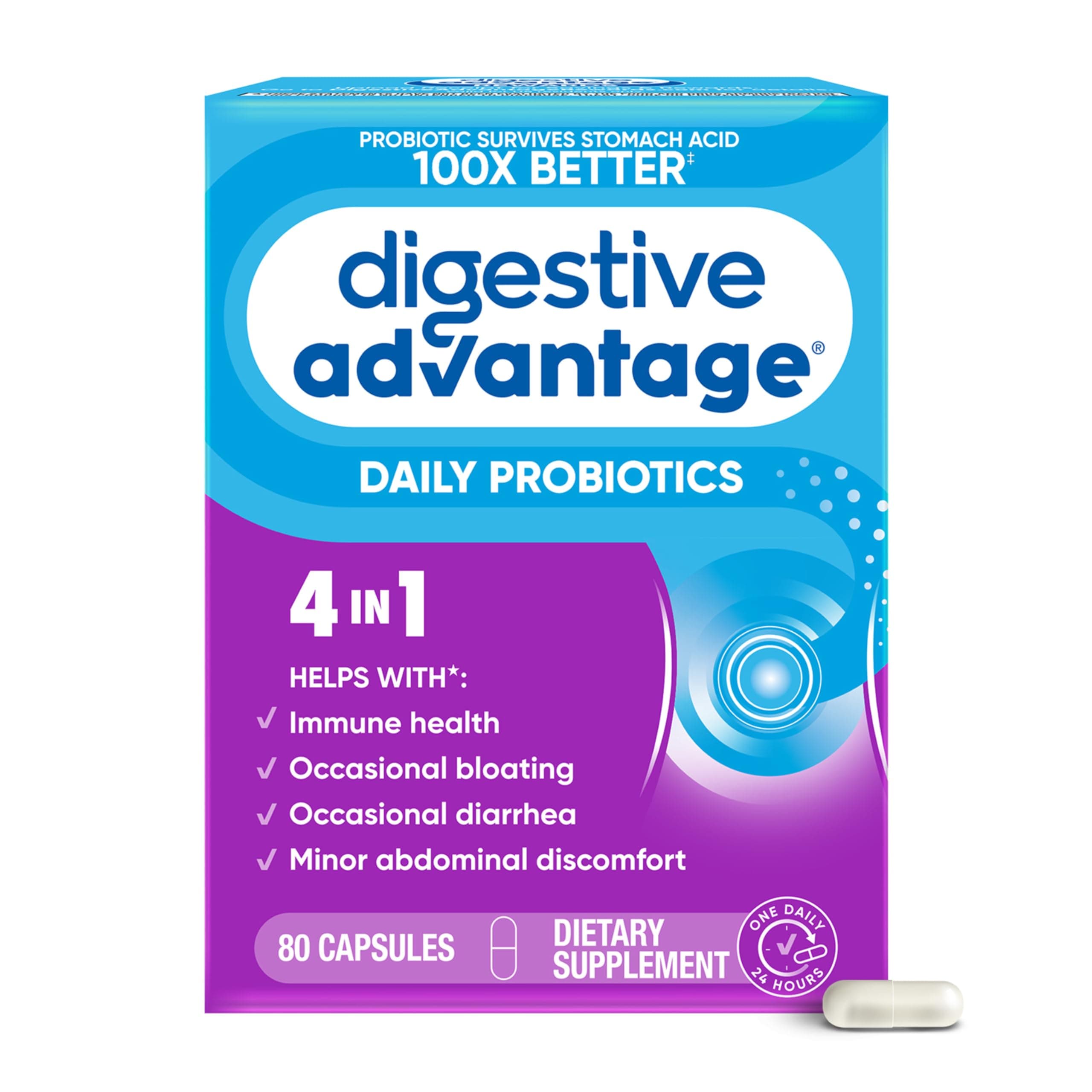 Digestive Advantage Daily Probiotic, 80 Capsules